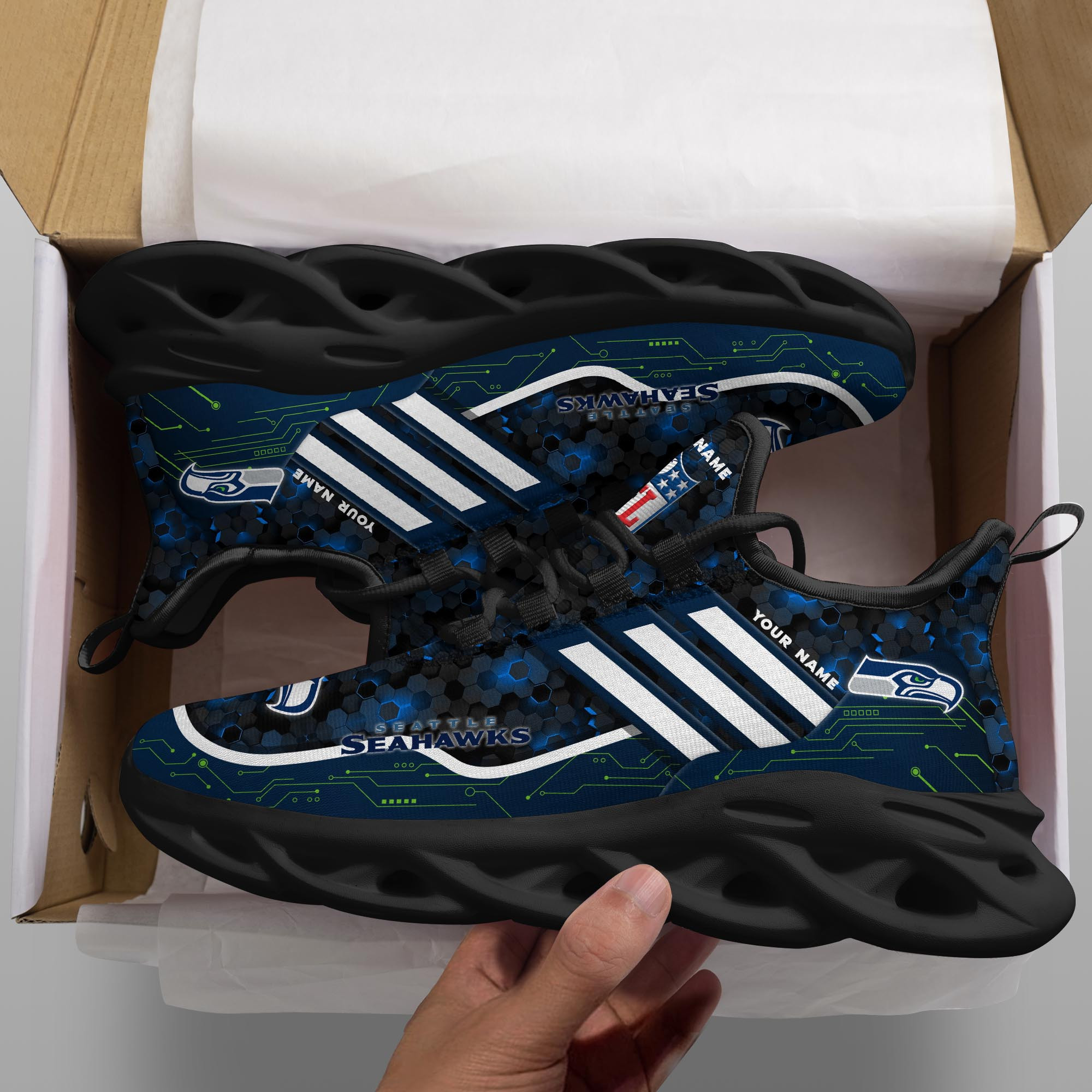 JWFancy Seattle Seahawks NFL Max Soul Shoes Sneakers For Men And Women