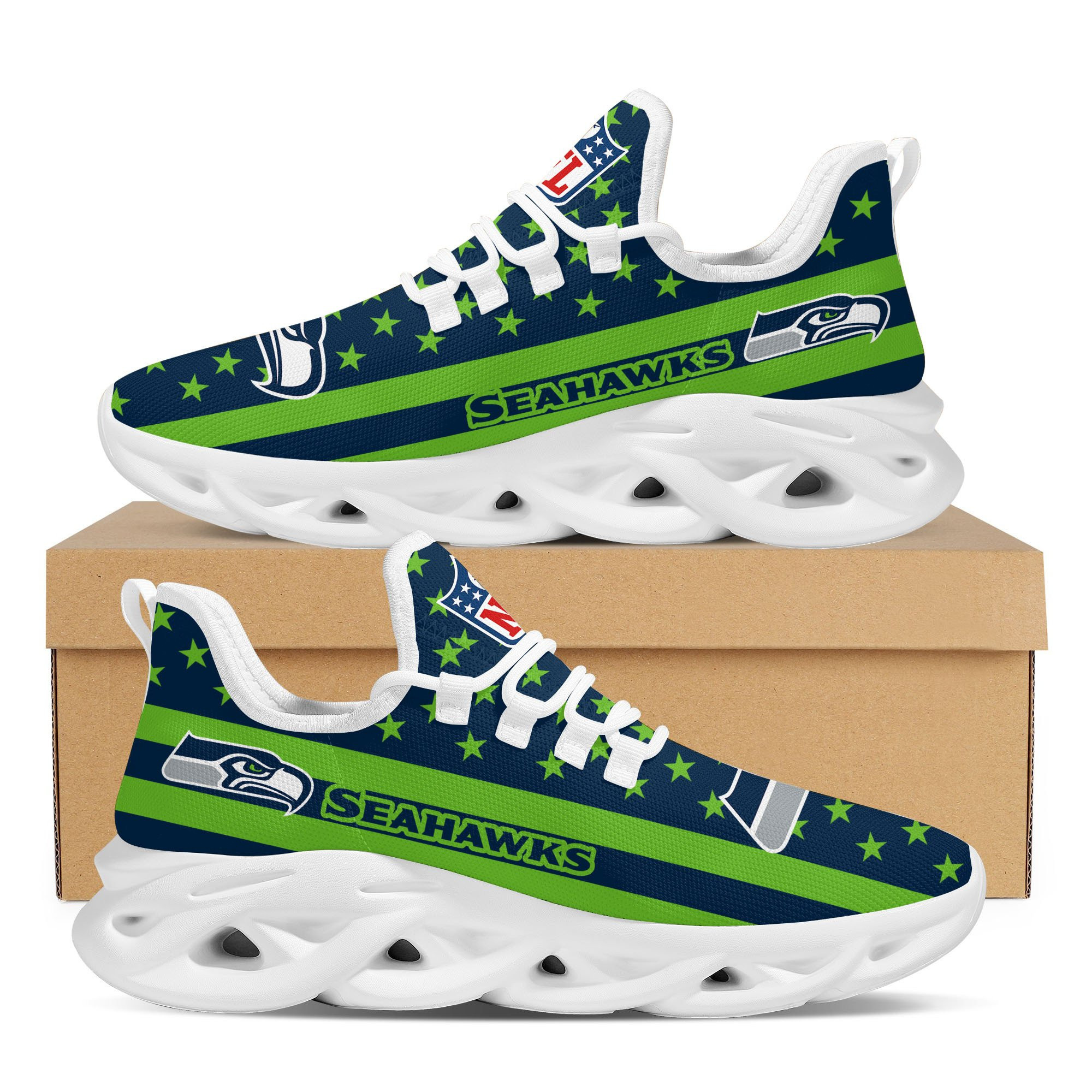JWFancy Seattle Seahawks NFL Max Soul Shoes Sneakers For Men And Women