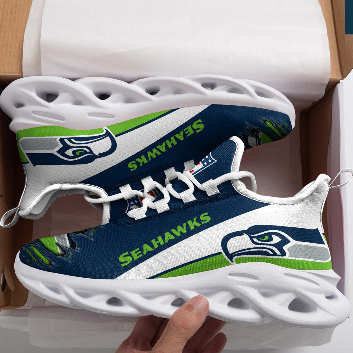 JWFancy Seattle Seahawks NFL Max Soul Shoes Sneakers For Men And Women