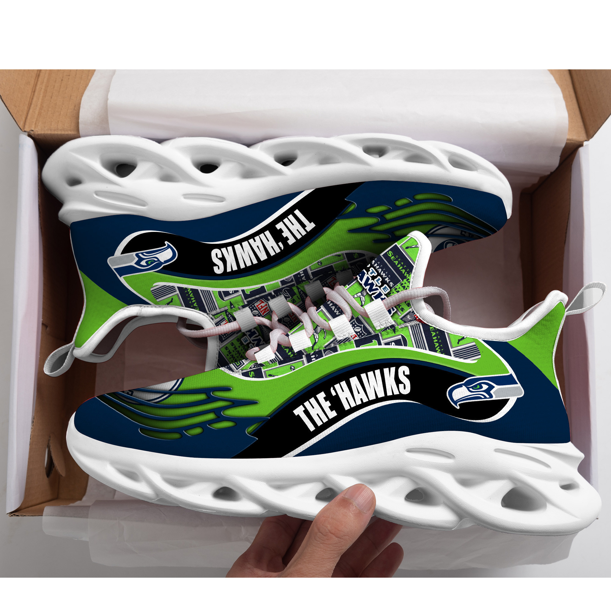 JWFancy Seattle Seahawks NFL Max Soul Shoes Sneakers For Men And Women