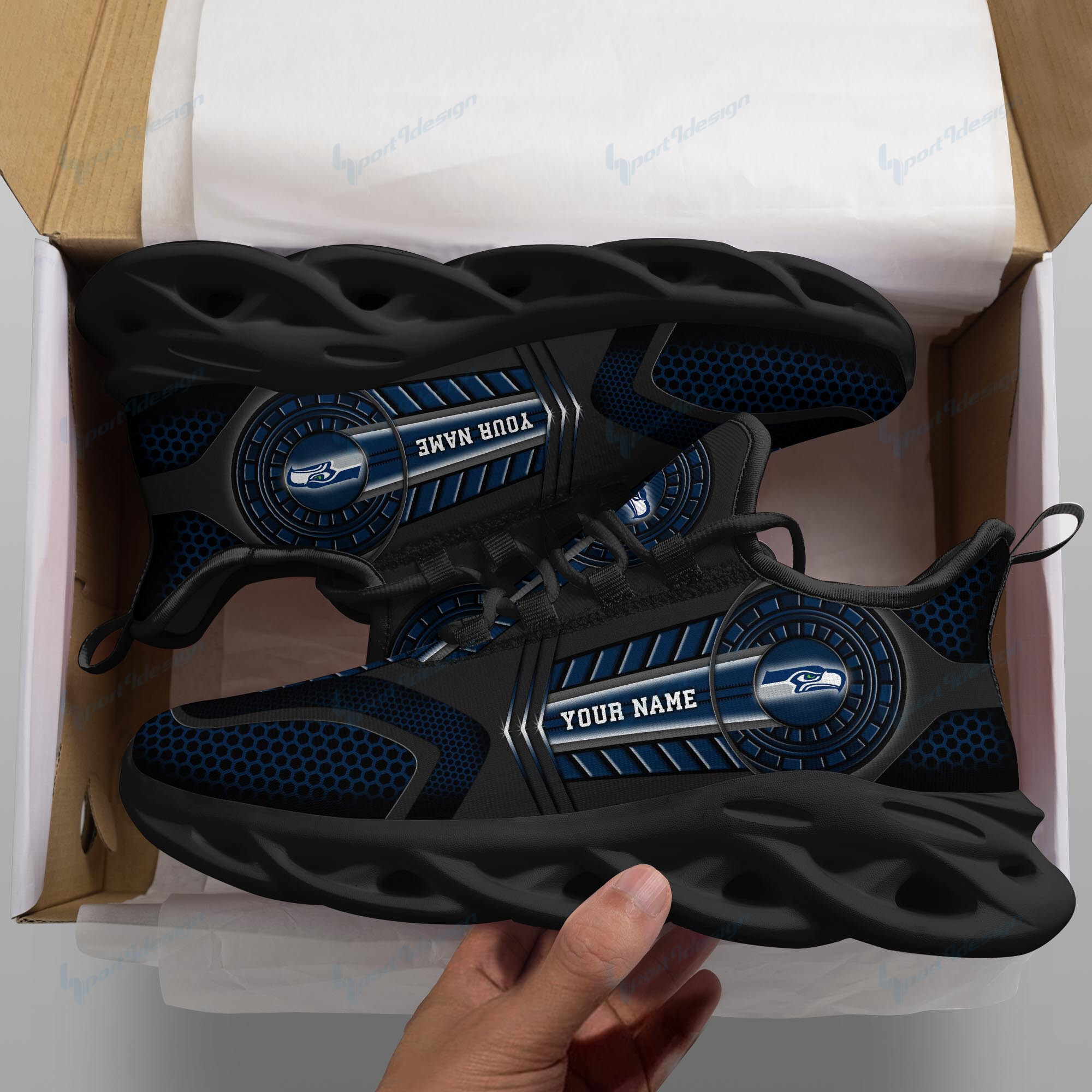 JWFancy Seattle Seahawks NFL Max Soul Shoes Sneakers For Men And Women