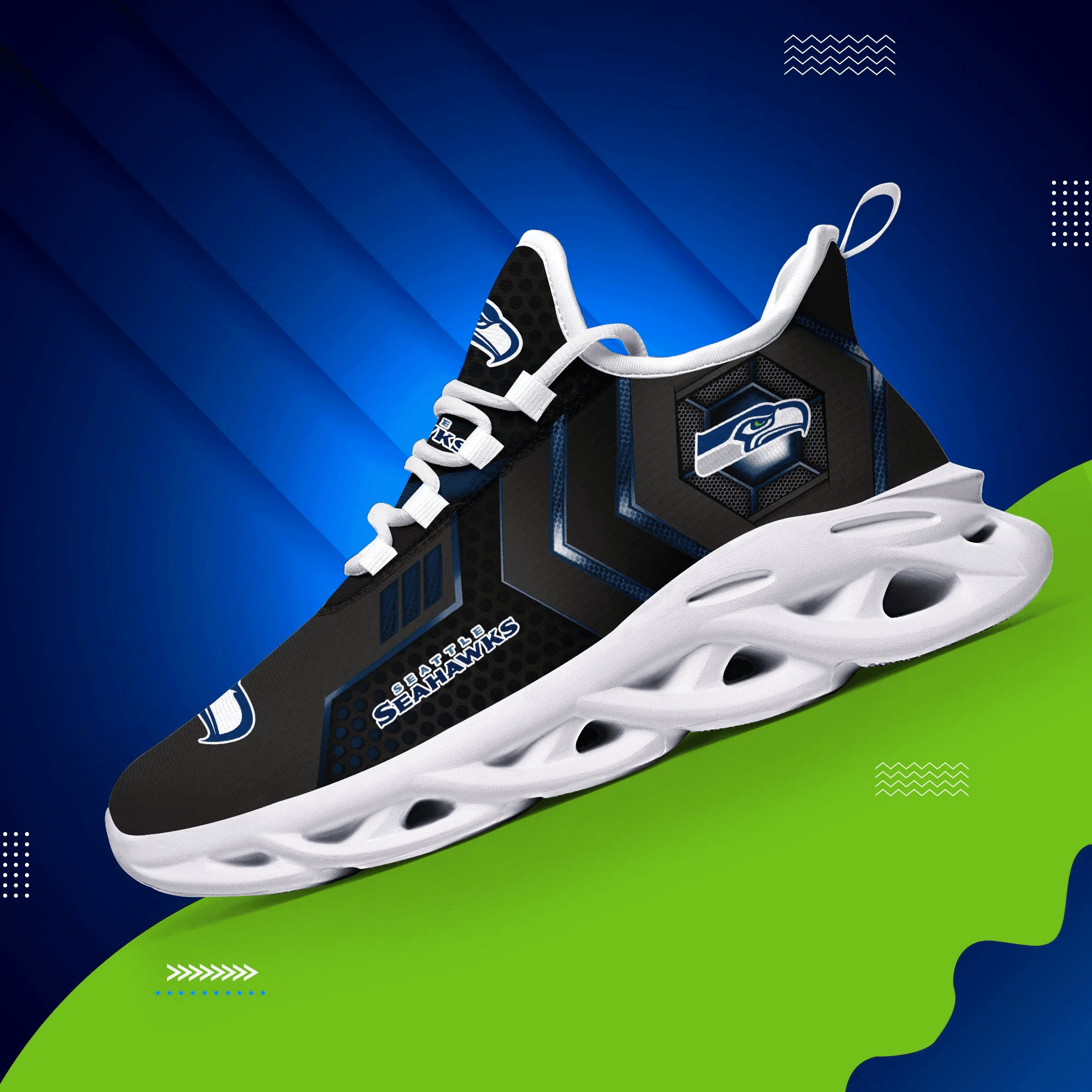 JWFancy Seattle Seahawks NFL Max Soul Shoes Sneakers For Men And Women