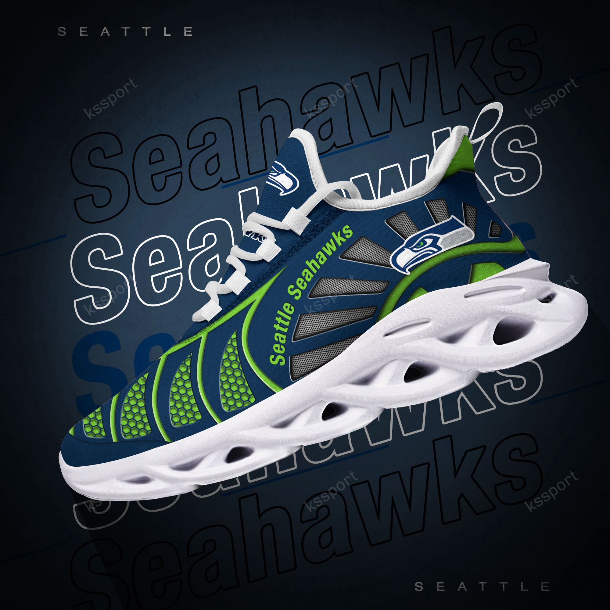 JWFancy Seattle Seahawks NFL Max Soul Shoes Sneakers For Men And Women