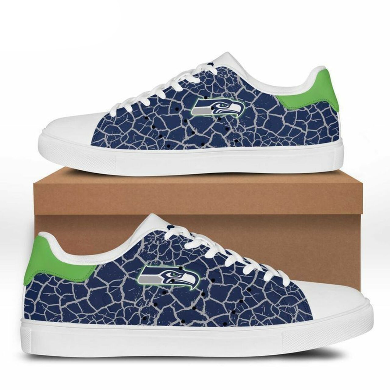JWFancy Seattle Seahawks Skate Stan Shoes Sneakes For Men And Women