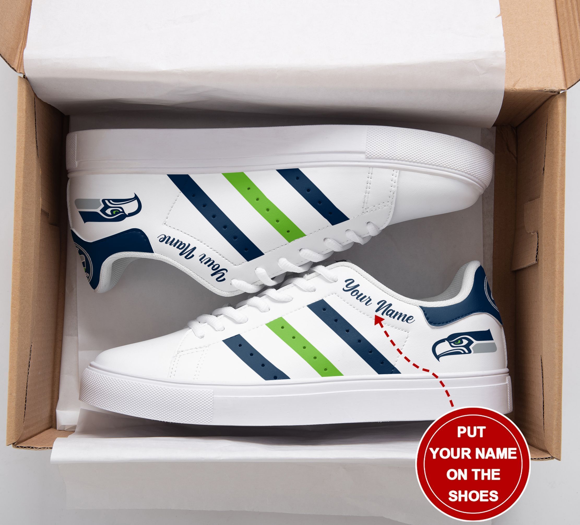 JWFancy Seattle Seahawks Skate Stan Shoes Sneakes For Men And Women