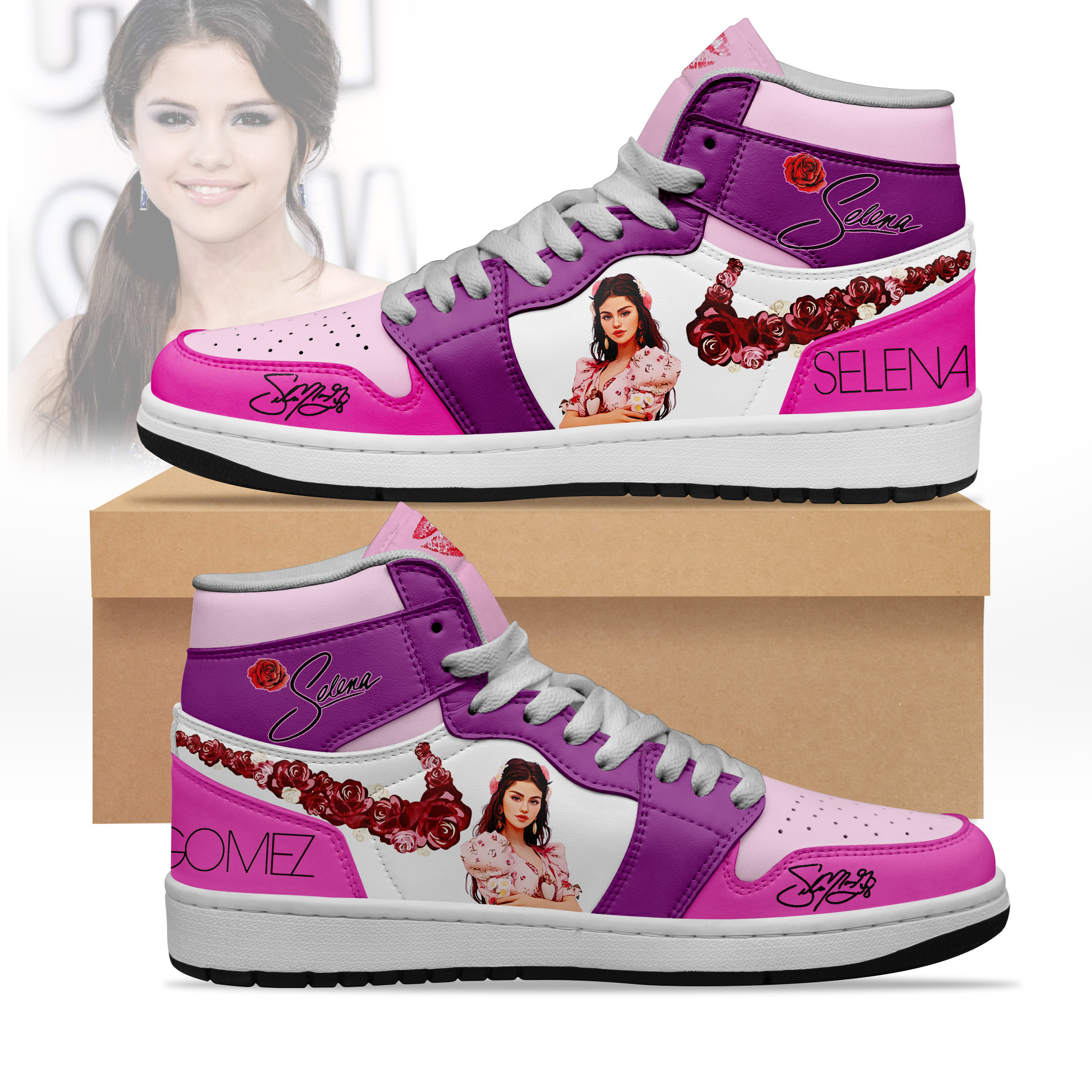 JWFancy Selena Gomez AJ1 High Sneakers Shoes For Men And Women