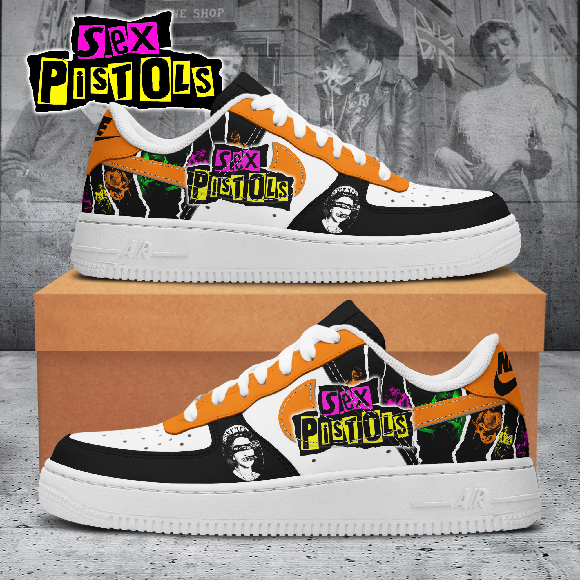 JWFancy Sex Pistols Air Low-Top Sneakers Shoes For Men And Women