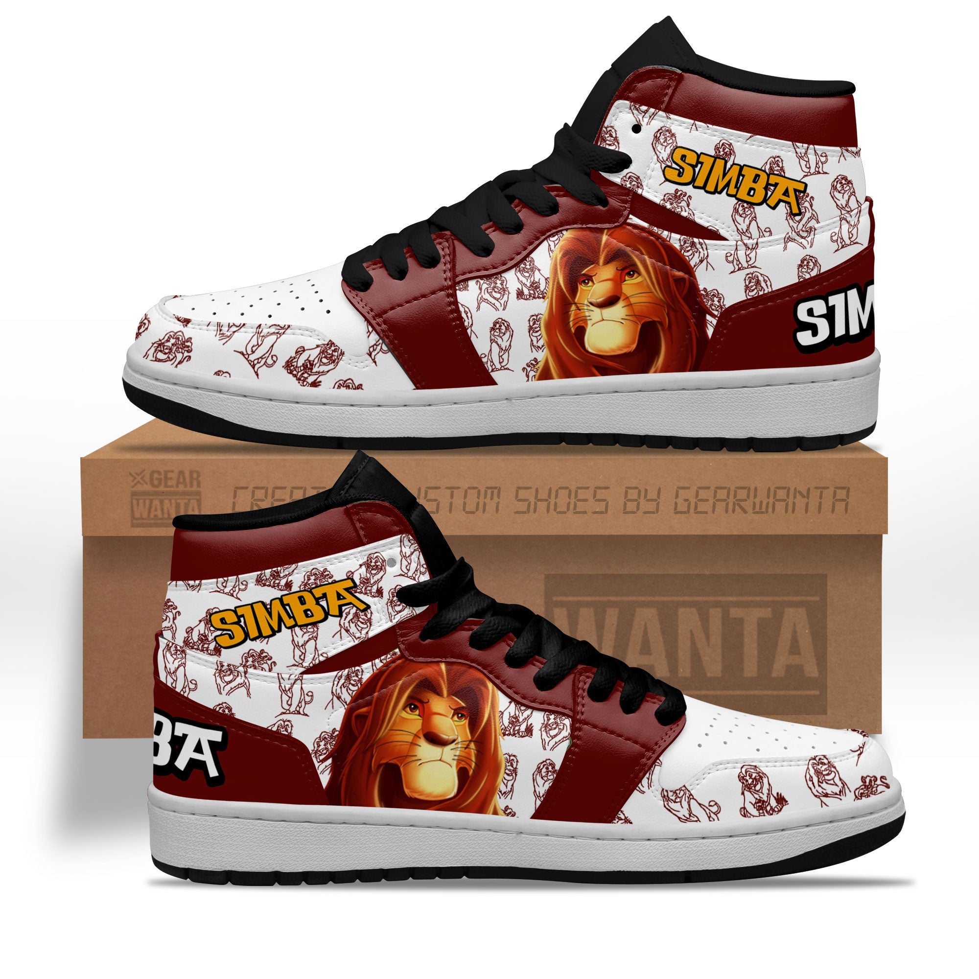 JWFancy Simba AJ1 High Sneakers Shoes For Men And Women