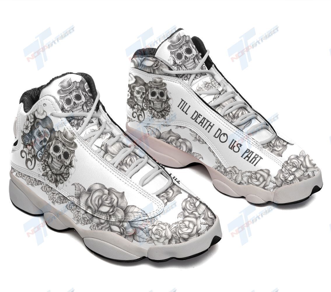 JWFancy Skull Till Death Do Us Part AJ13 Sneakers Shoes For Men And Women