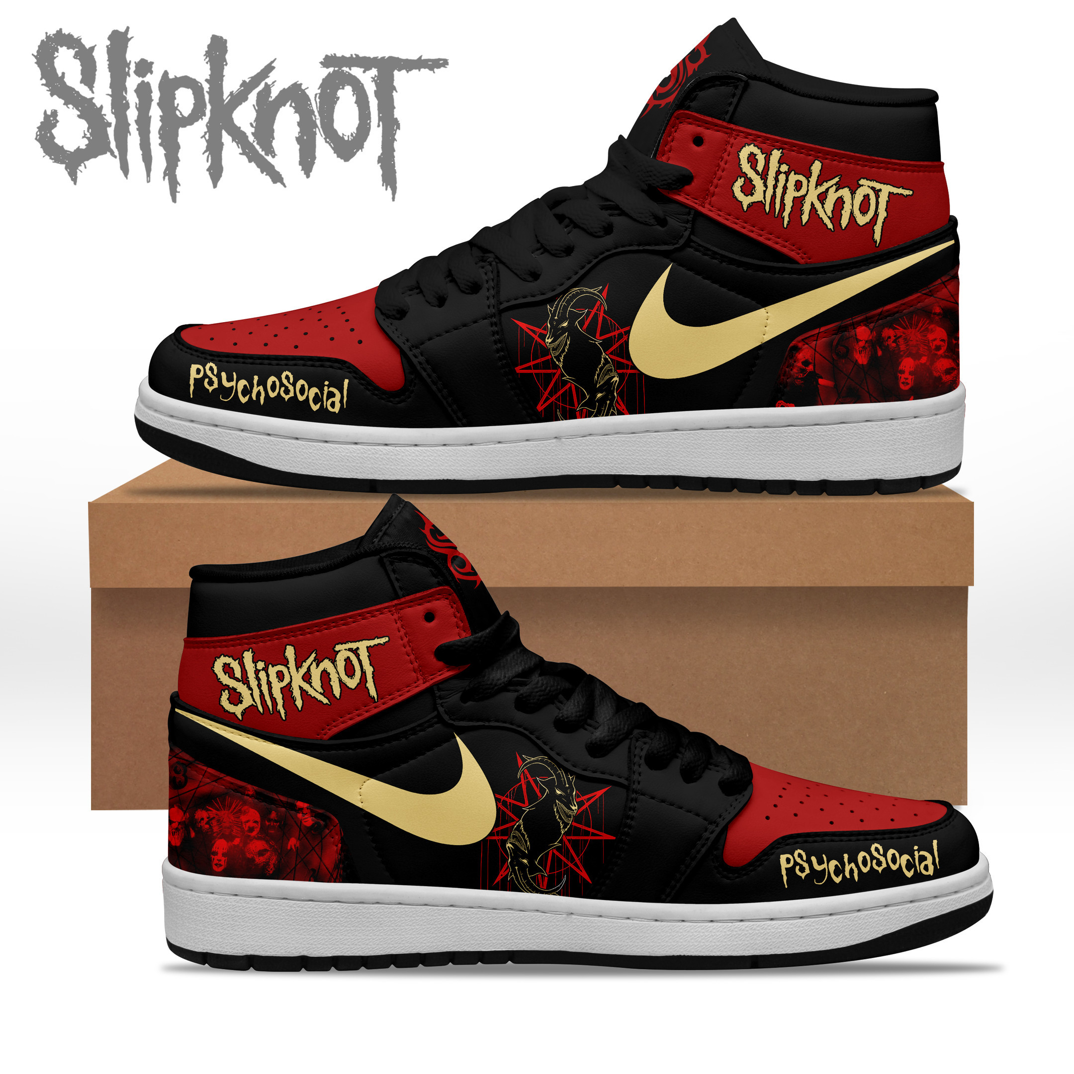 JWFancy Slipknot AJ1 High Sneakers Shoes For Men And Women