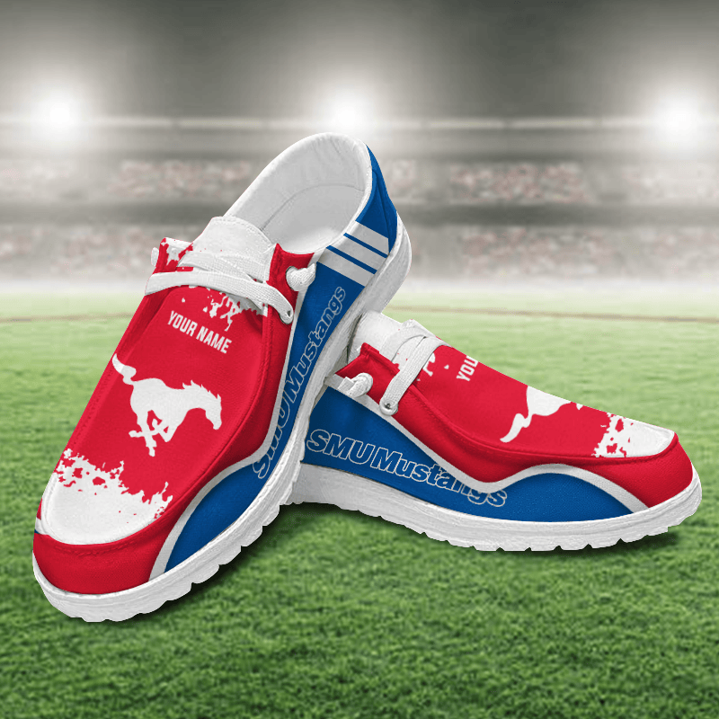JWFancy SMU Mustangs Hey Dude Shoes Wally Men's Lace Up Loafers Comfortable For Men And Women