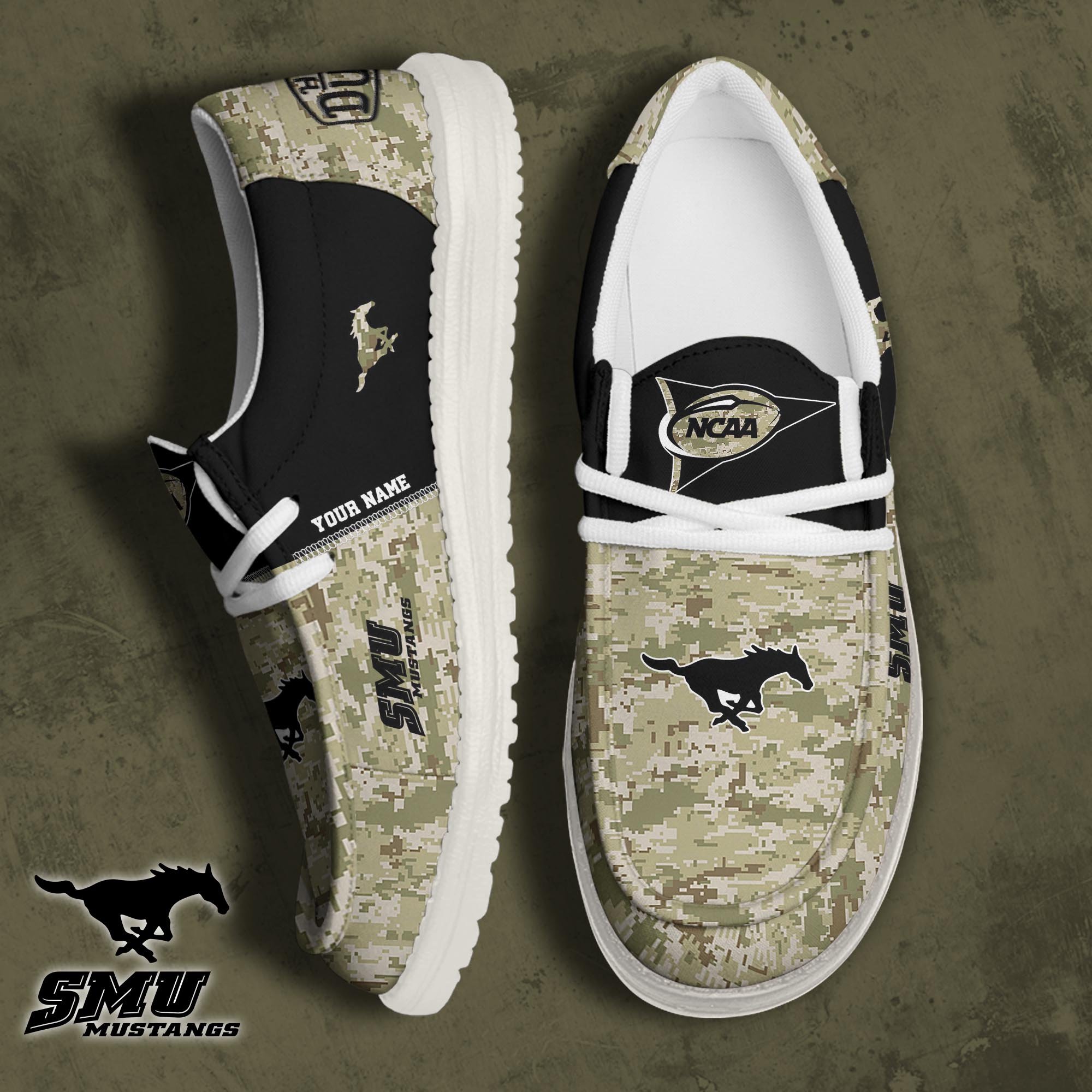 JWFancy SMU Mustangs Hey Dude Shoes Wally Men's Lace Up Loafers Comfortable For Men And Women
