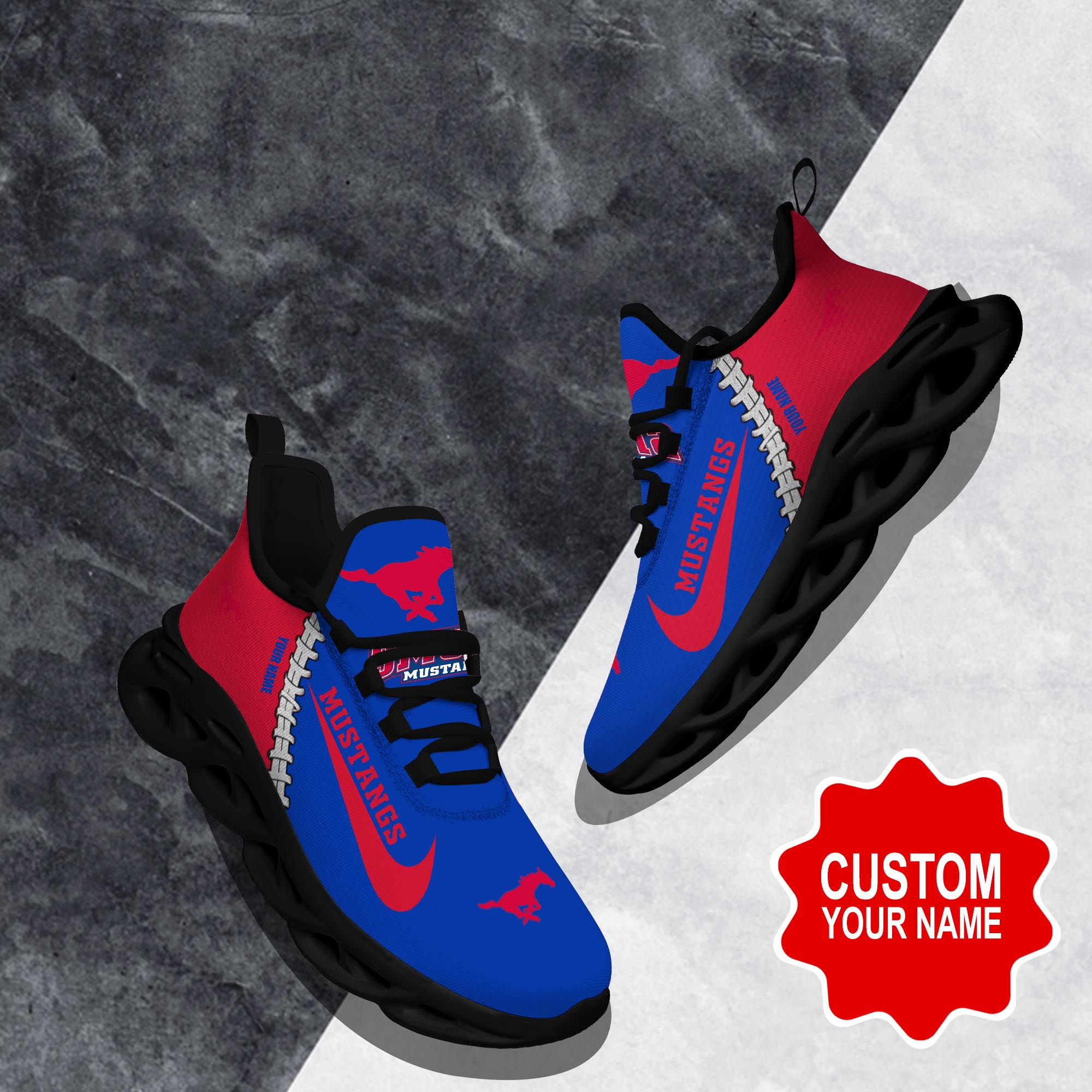 JWFancy SMU Mustangs Max Soul Shoes Sneakers For Men And Women