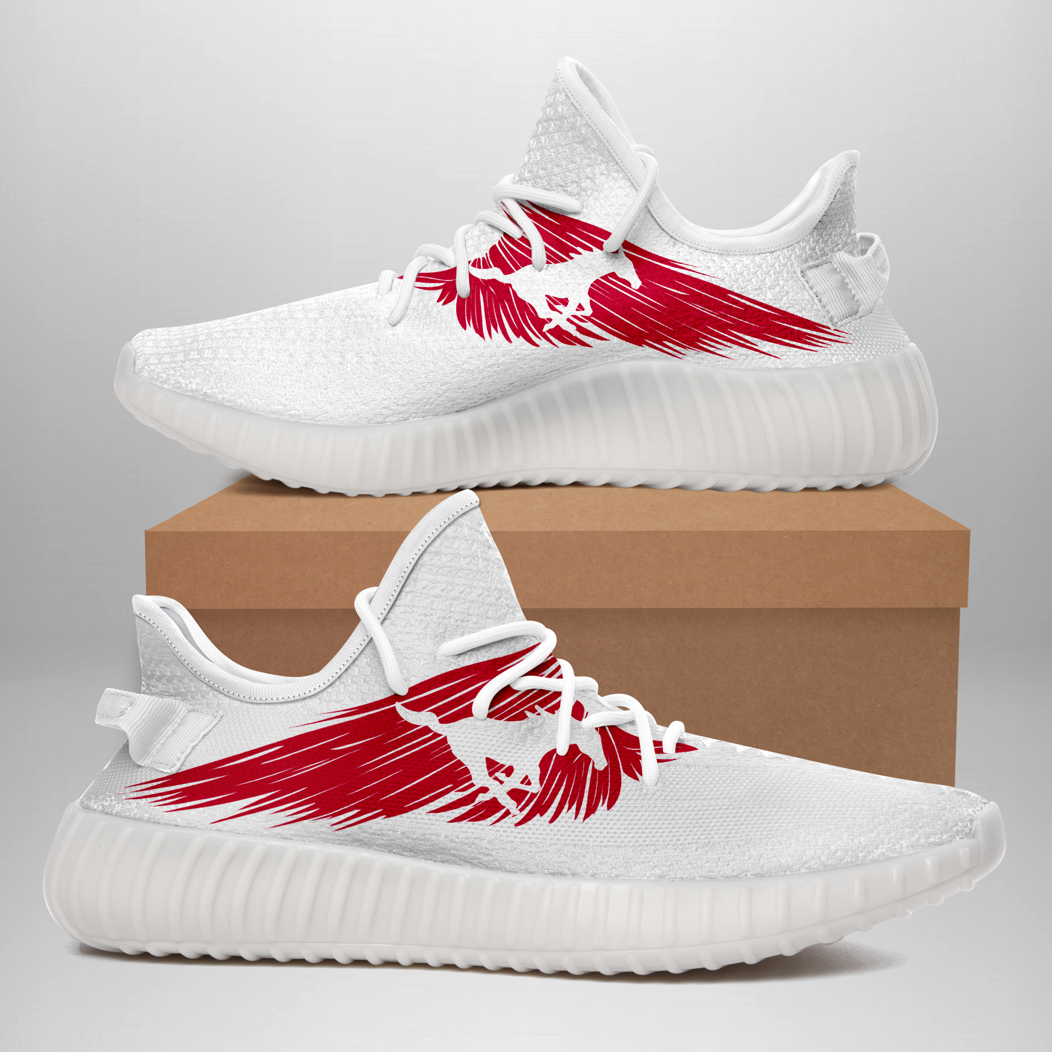 JWFancy SMU Mustangs Yeezy Boost Shoes For Men And Women