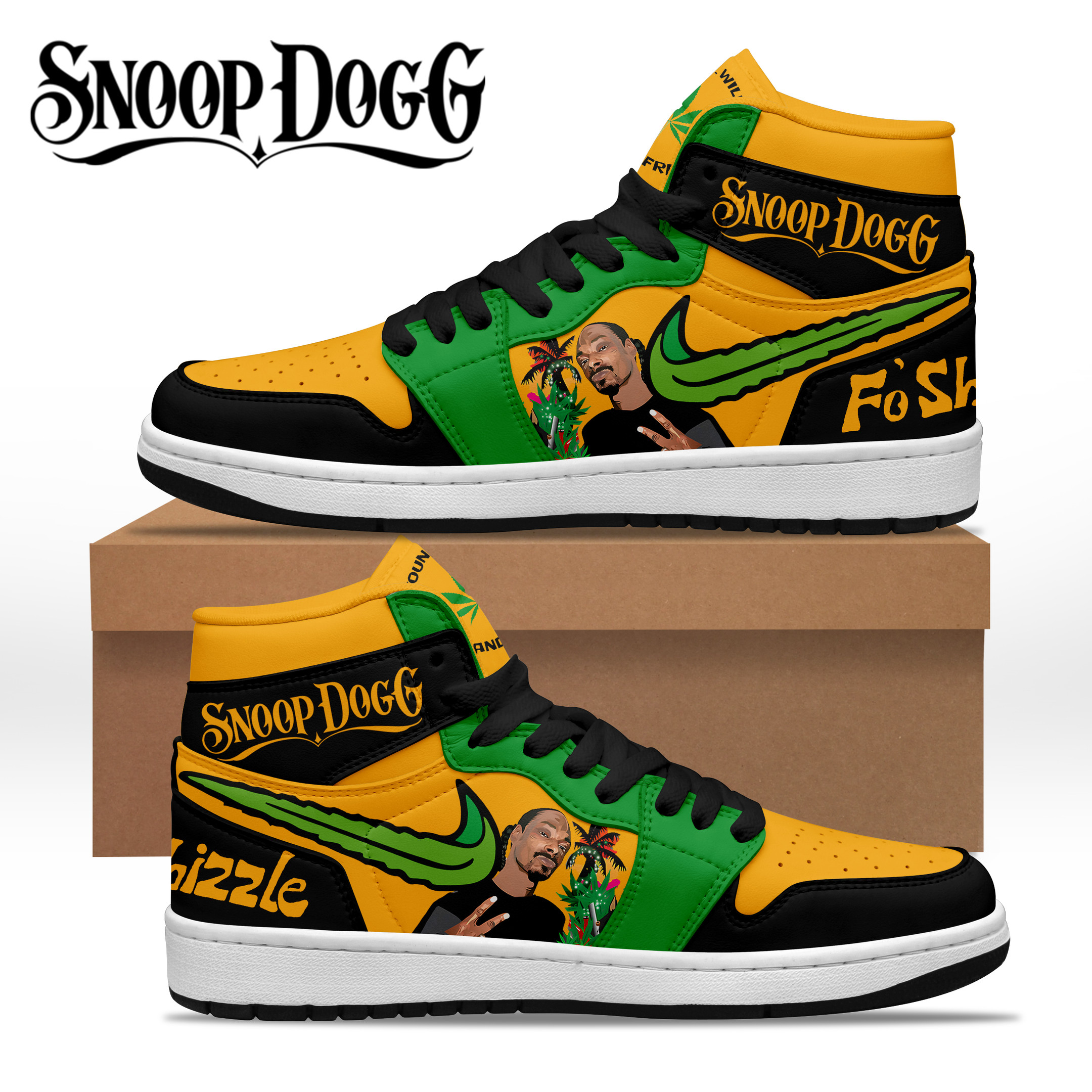 JWFancy Snoop Dogg AJ1 High Sneakers Shoes For Men And Women