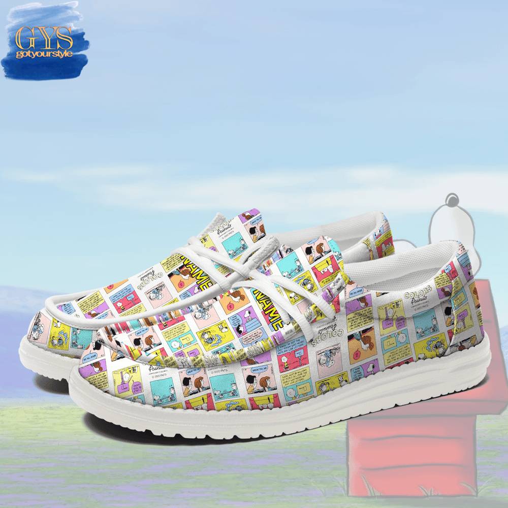 JWFancy Snoopy Hey Dude Shoes Wally Men's Lace Up Loafers Comfortable For Men And Women
