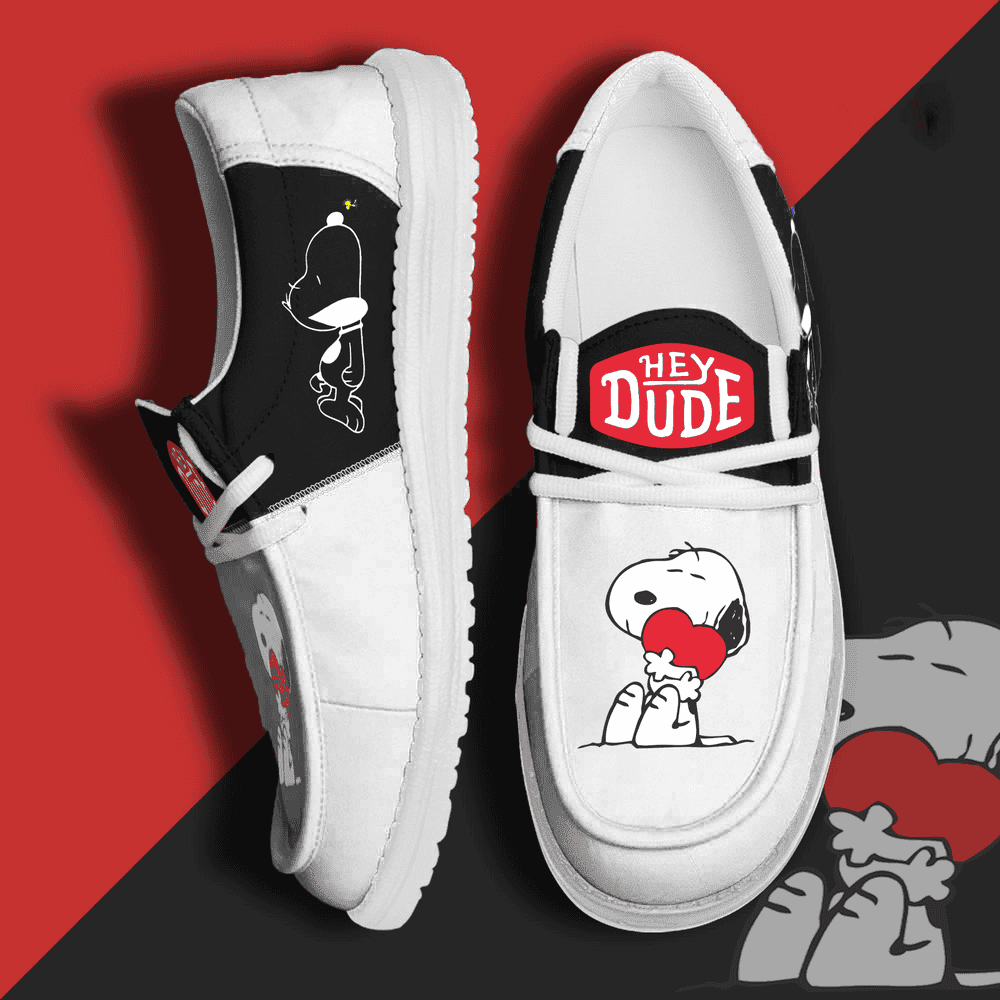 JWFancy Snoopy Hey Dude Shoes Wally Men's Lace Up Loafers Comfortable For Men And Women