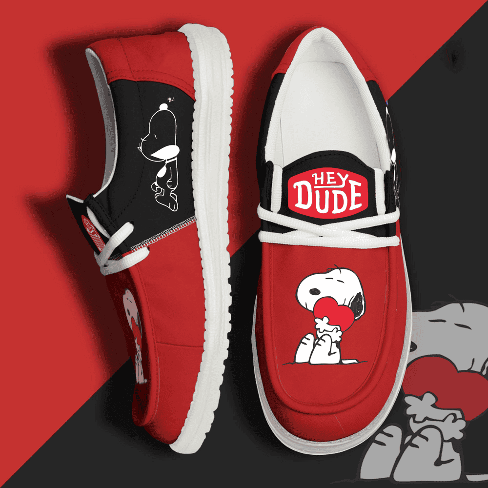 JWFancy Snoopy Hey Dude Shoes Wally Men's Lace Up Loafers Comfortable For Men And Women