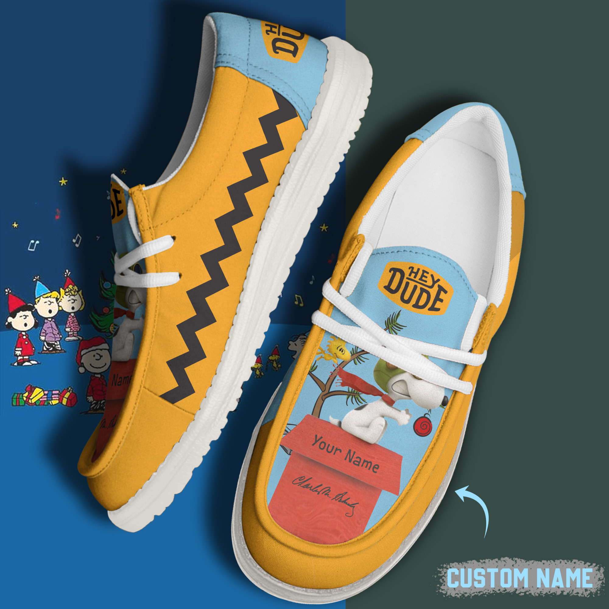 JWFancy Snoopy Hey Dude Shoes Wally Men's Lace Up Loafers Comfortable For Men And Women