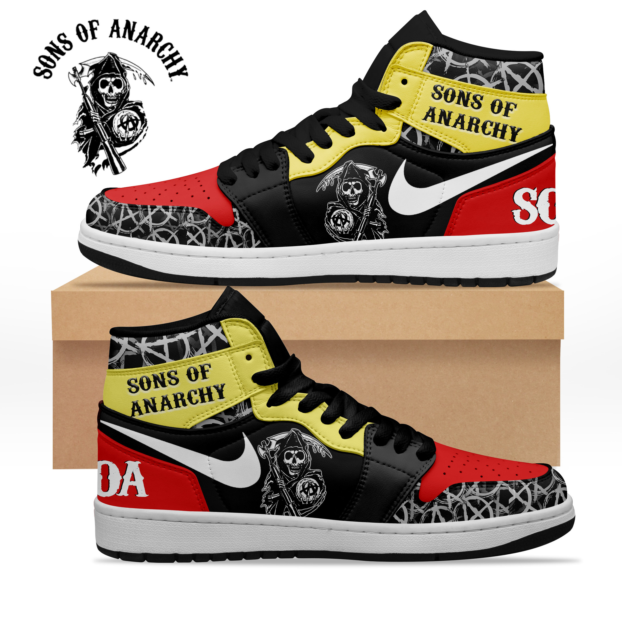 JWFancy Sons of Anarchy AJ1 High Sneakers Shoes For Men And Women