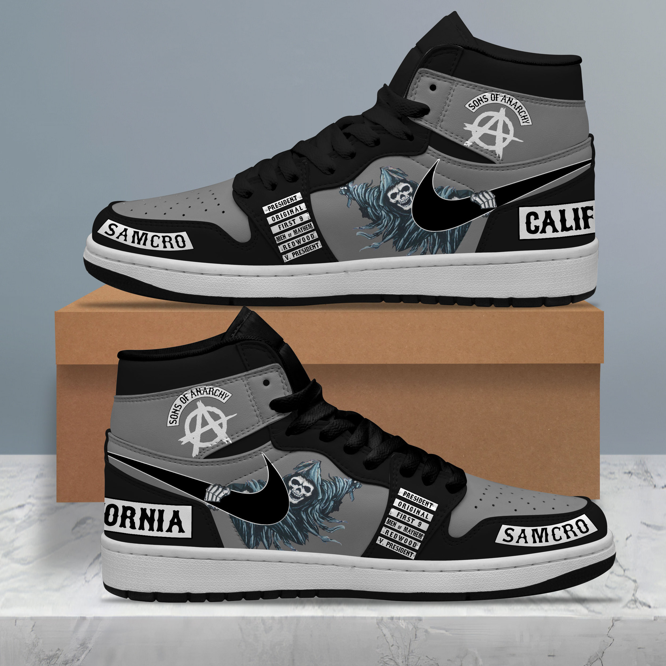 JWFancy Sons of Anarchy AJ1 High Sneakers Shoes For Men And Women