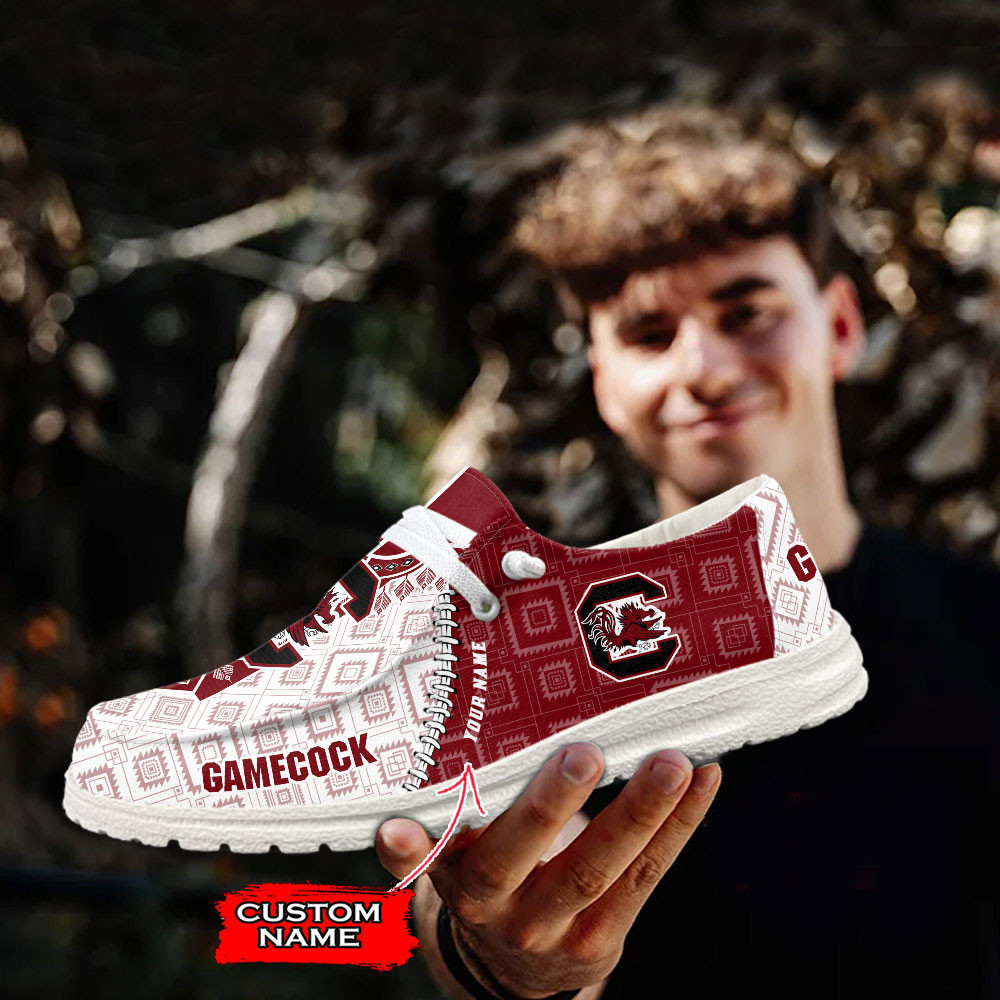 JWFancy South Carolina Gamecocks Hey Dude Shoes Wally Men's Lace Up Loafers Comfortable For Men And Women