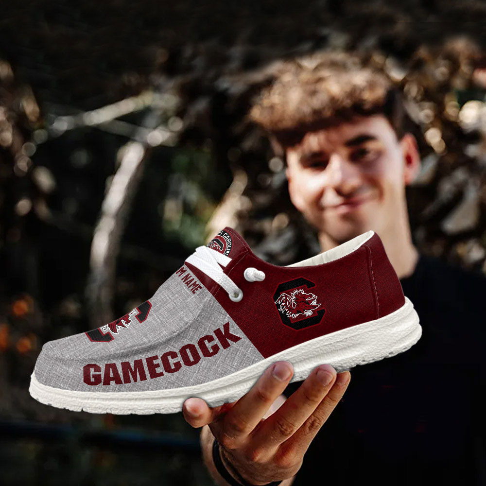JWFancy South Carolina Gamecocks Hey Dude Shoes Wally Men's Lace Up Loafers Comfortable For Men And Women