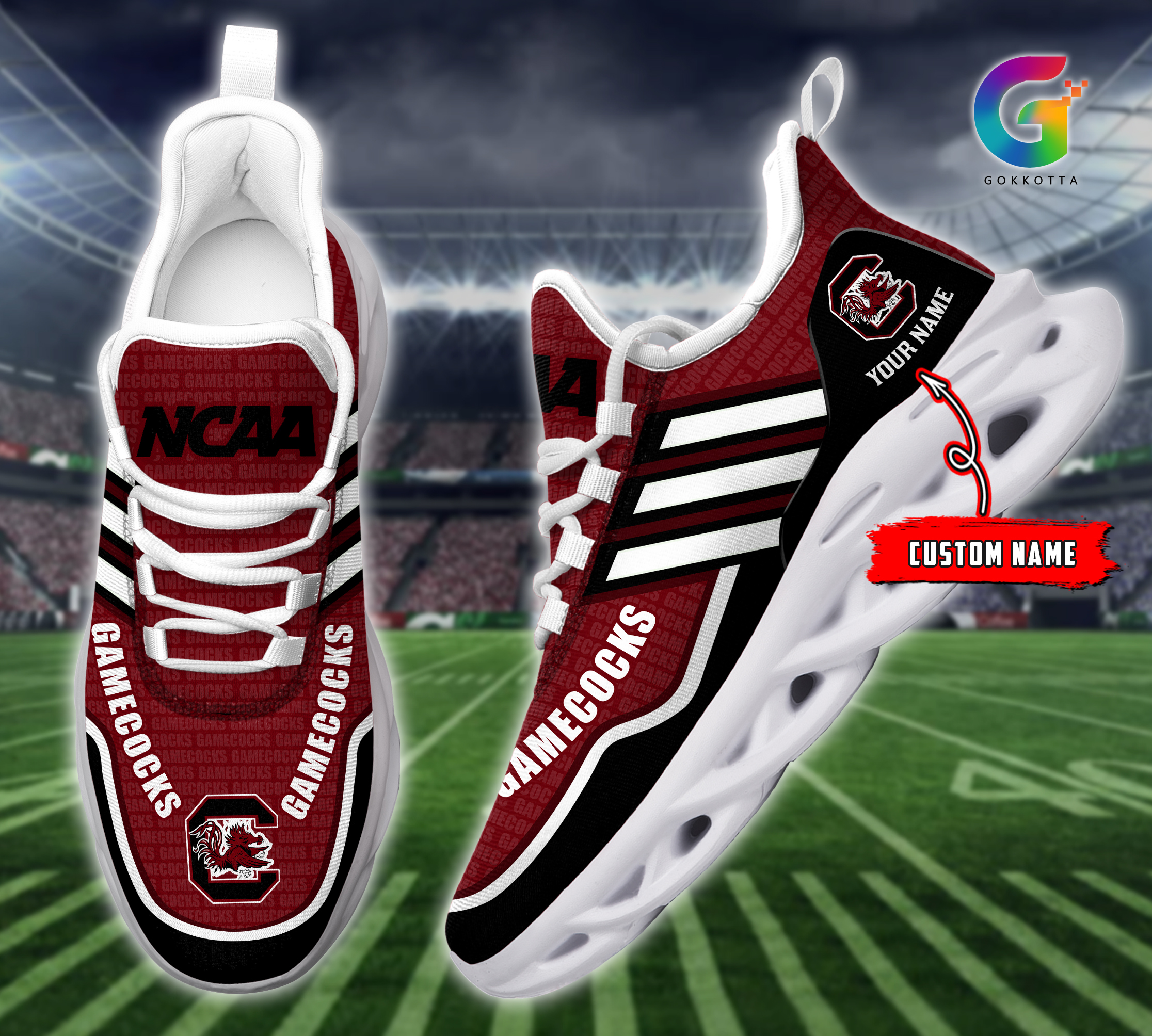 JWFancy South Carolina Gamecocks NCAA Max Soul Shoes Sneakers For Men And Women