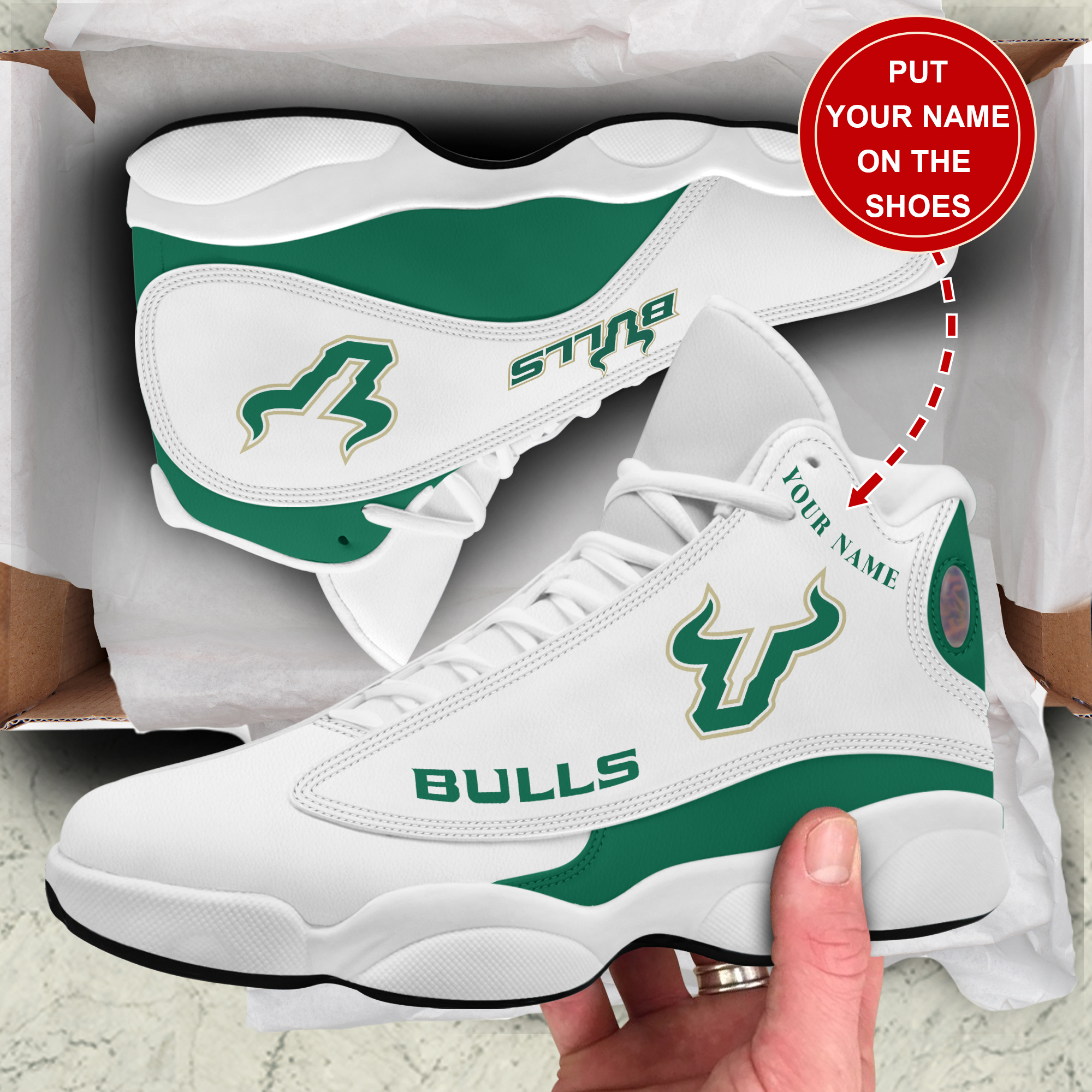 JWFancy South Florida Bulls AJ13 Sneakers Shoes For Men And Women