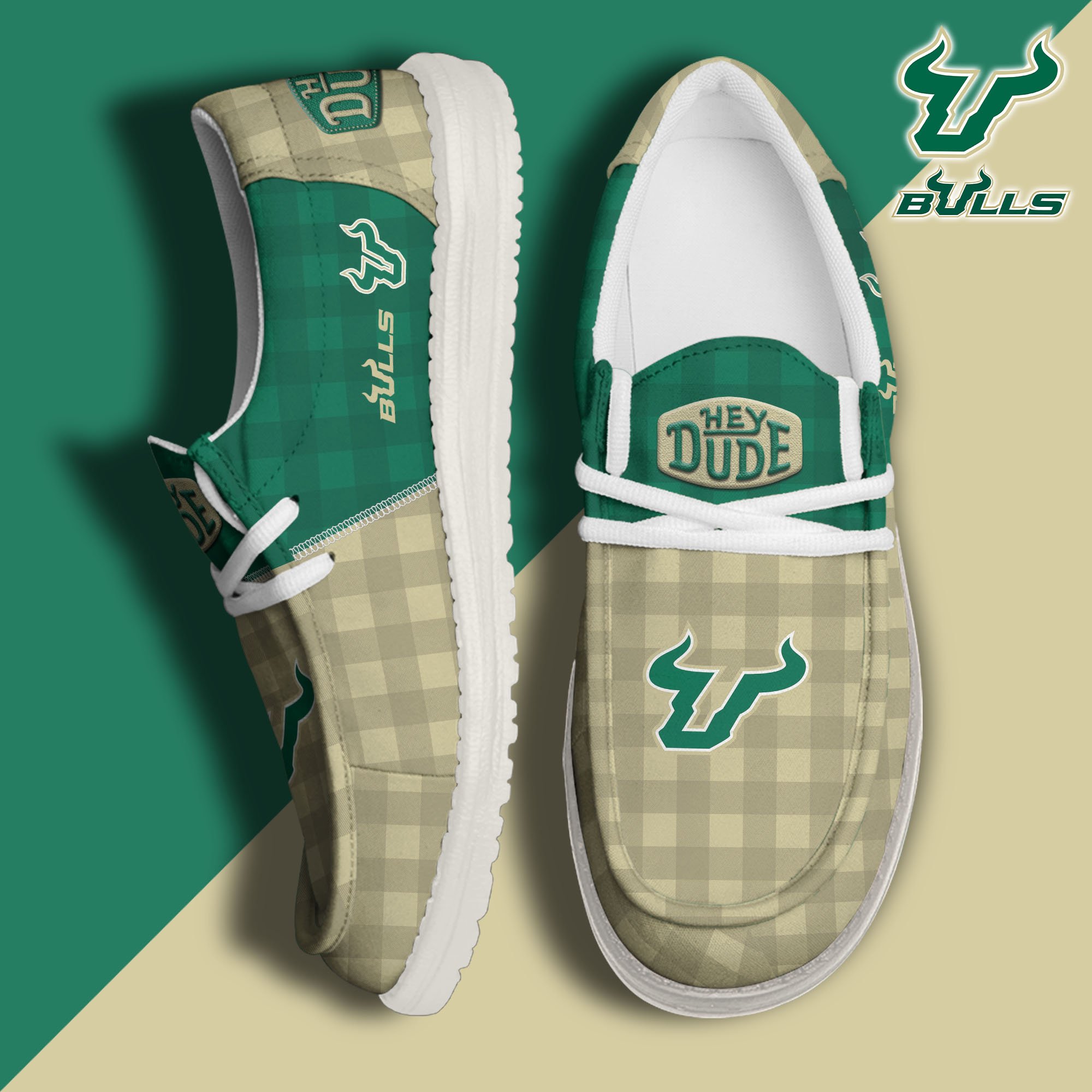 JWFancy South Florida Bulls Hey Dude Shoes Wally Men's Lace Up Loafers Comfortable For Men And Women