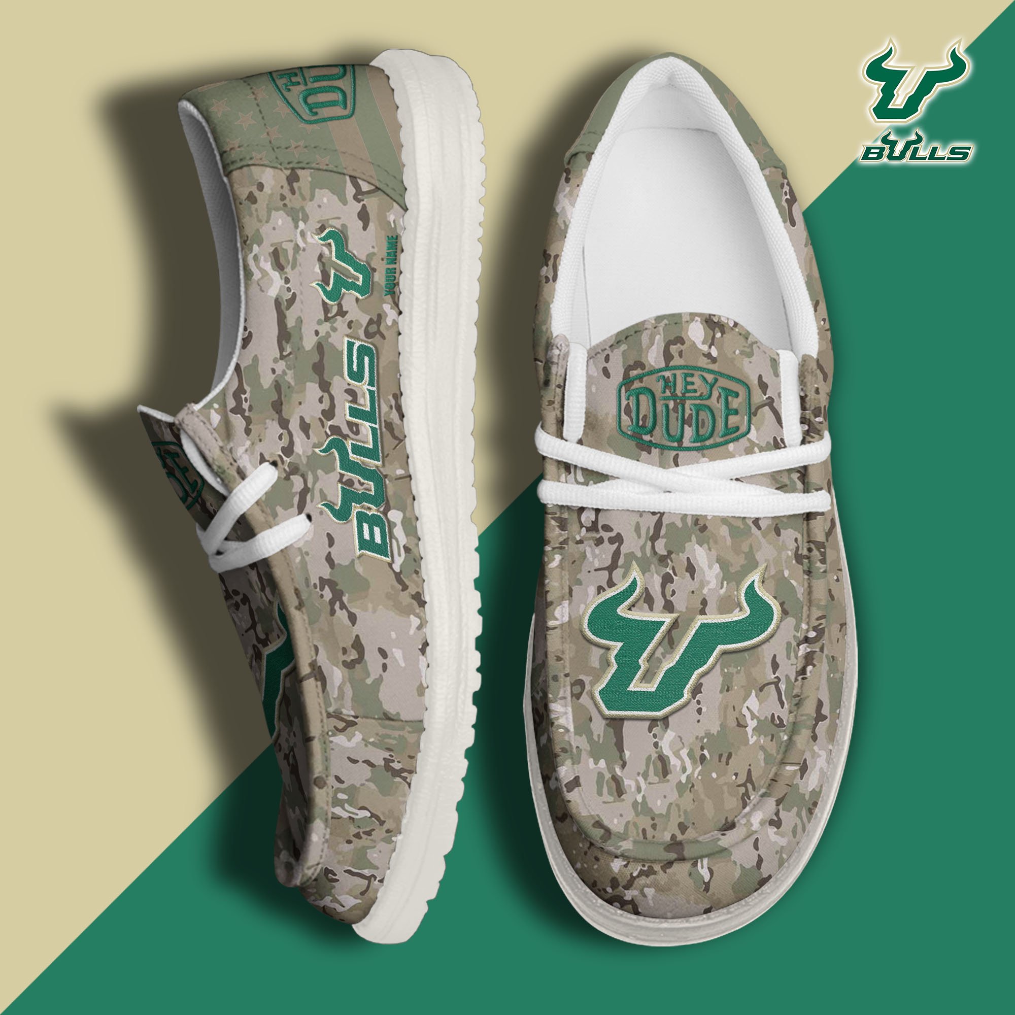 JWFancy South Florida Bulls Hey Dude Shoes Wally Men's Lace Up Loafers Comfortable For Men And Women