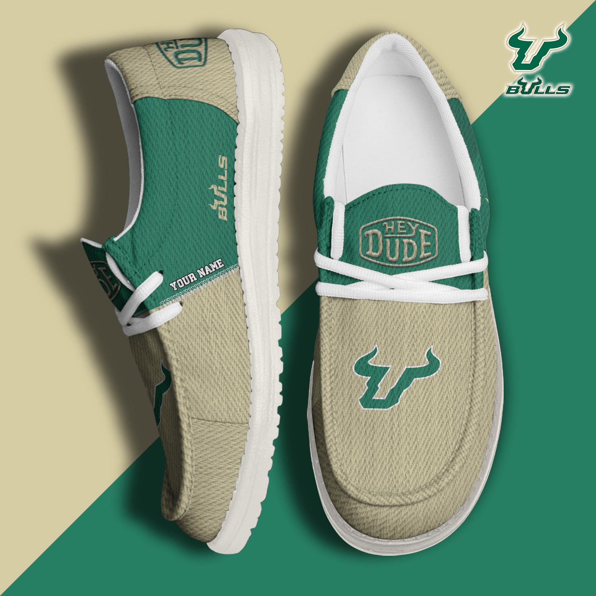 JWFancy South Florida Bulls Hey Dude Shoes Wally Men's Lace Up Loafers Comfortable For Men And Women