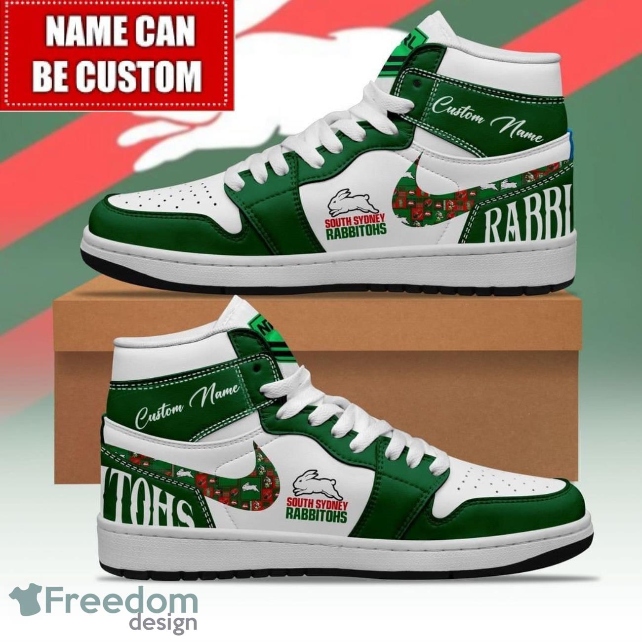 JWFancy South Sydney Rabbitohs AJ1 High Sneakers Shoes For Men And Women
