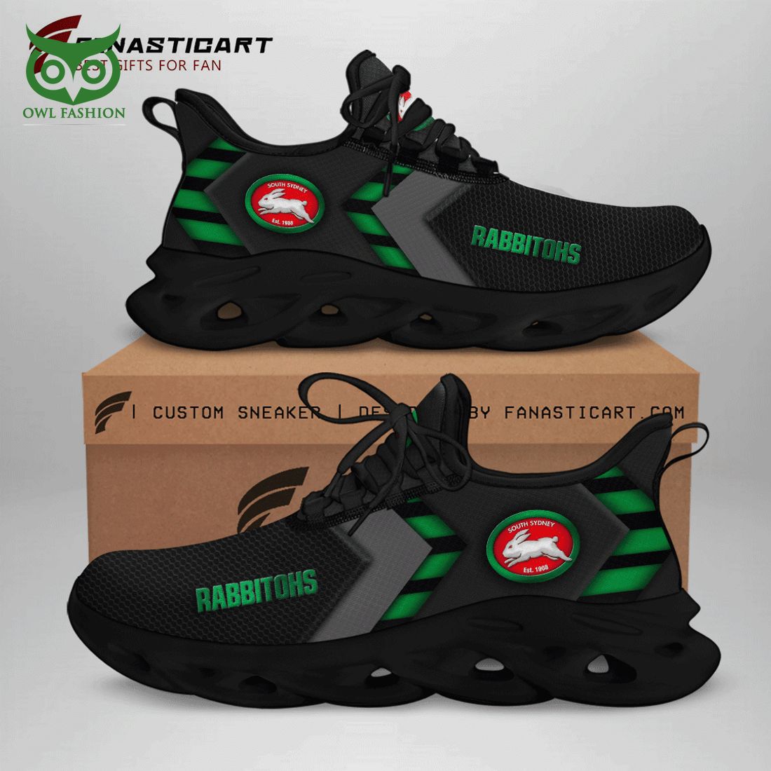 JWFancy South Sydney Rabbitohs Max Soul Shoes Sneakers For Men And Women