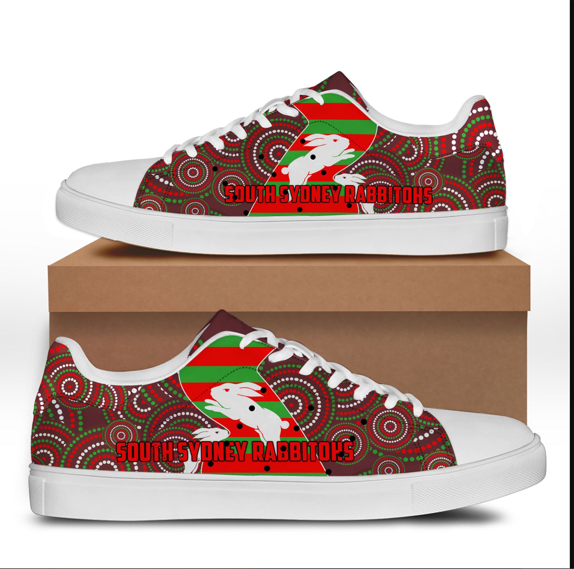 JWFancy South Sydney Rabbitohs Skate Stan Shoes Sneakes For Men And Women