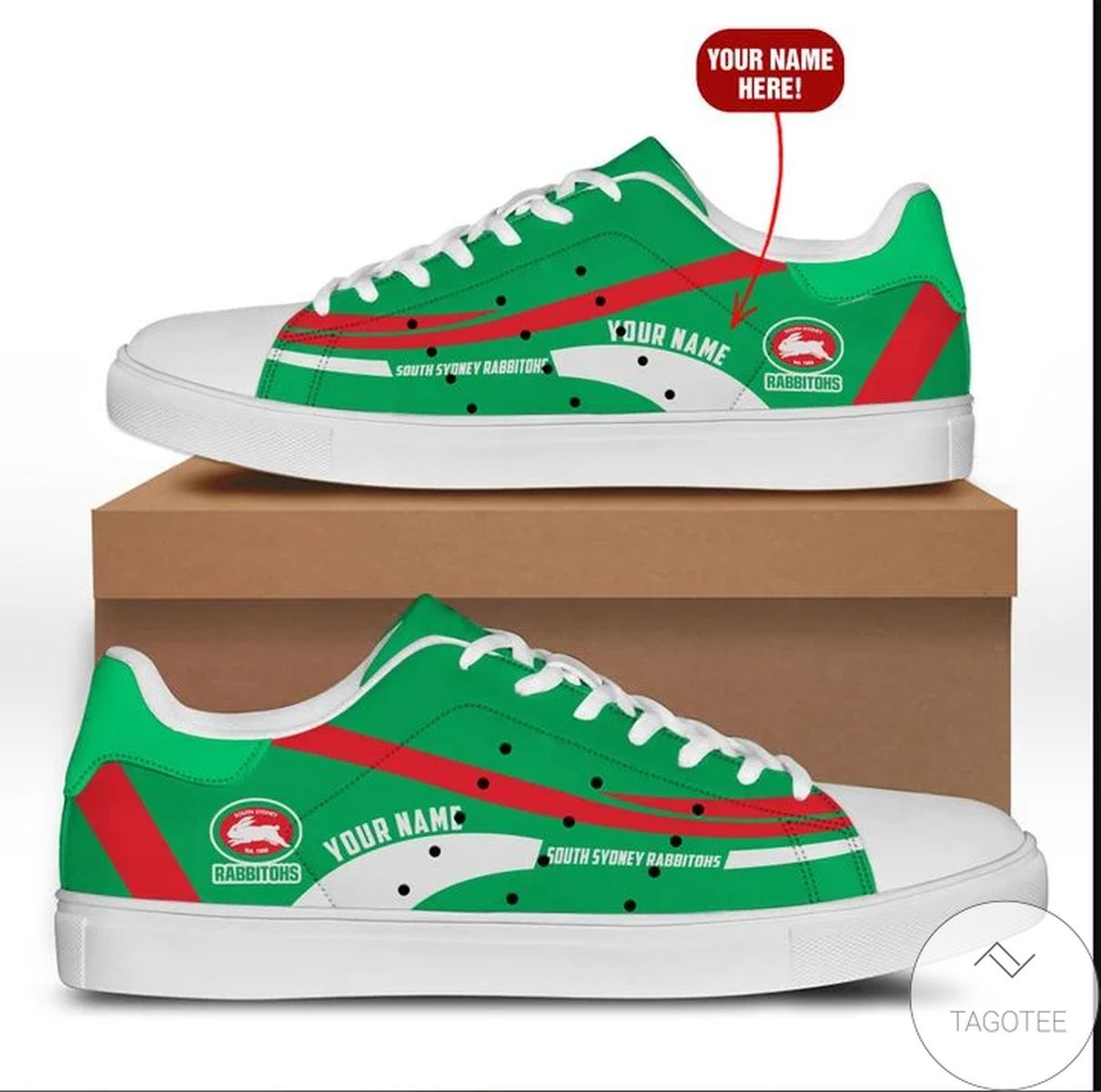 JWFancy South Sydney Rabbitohs Skate Stan Shoes Sneakes For Men And Women