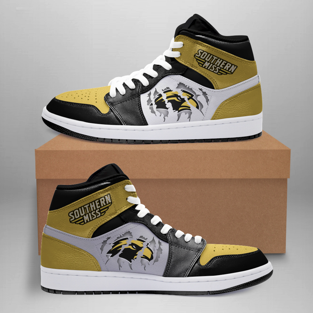 JWFancy Southern Miss Golden Eagles AJ1 High Sneakers Shoes For Men And Women