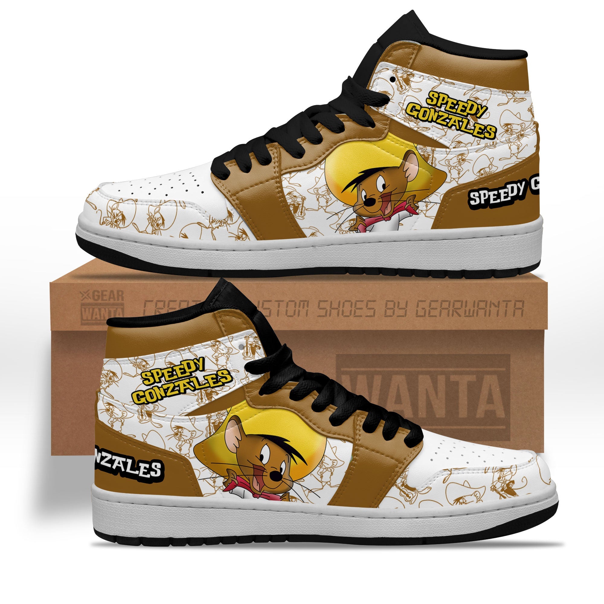JWFancy Speedy Gonzales AJ1 High Sneakers Shoes For Men And Women