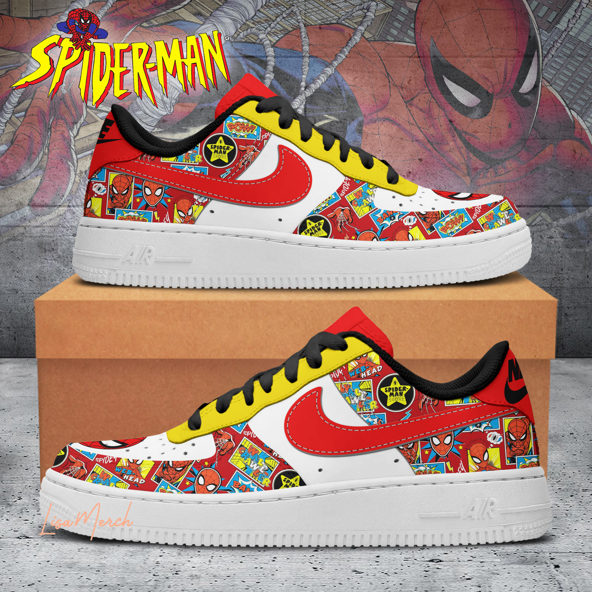 JWFancy Spider Man Air Low-Top Sneakers Shoes For Men And Women