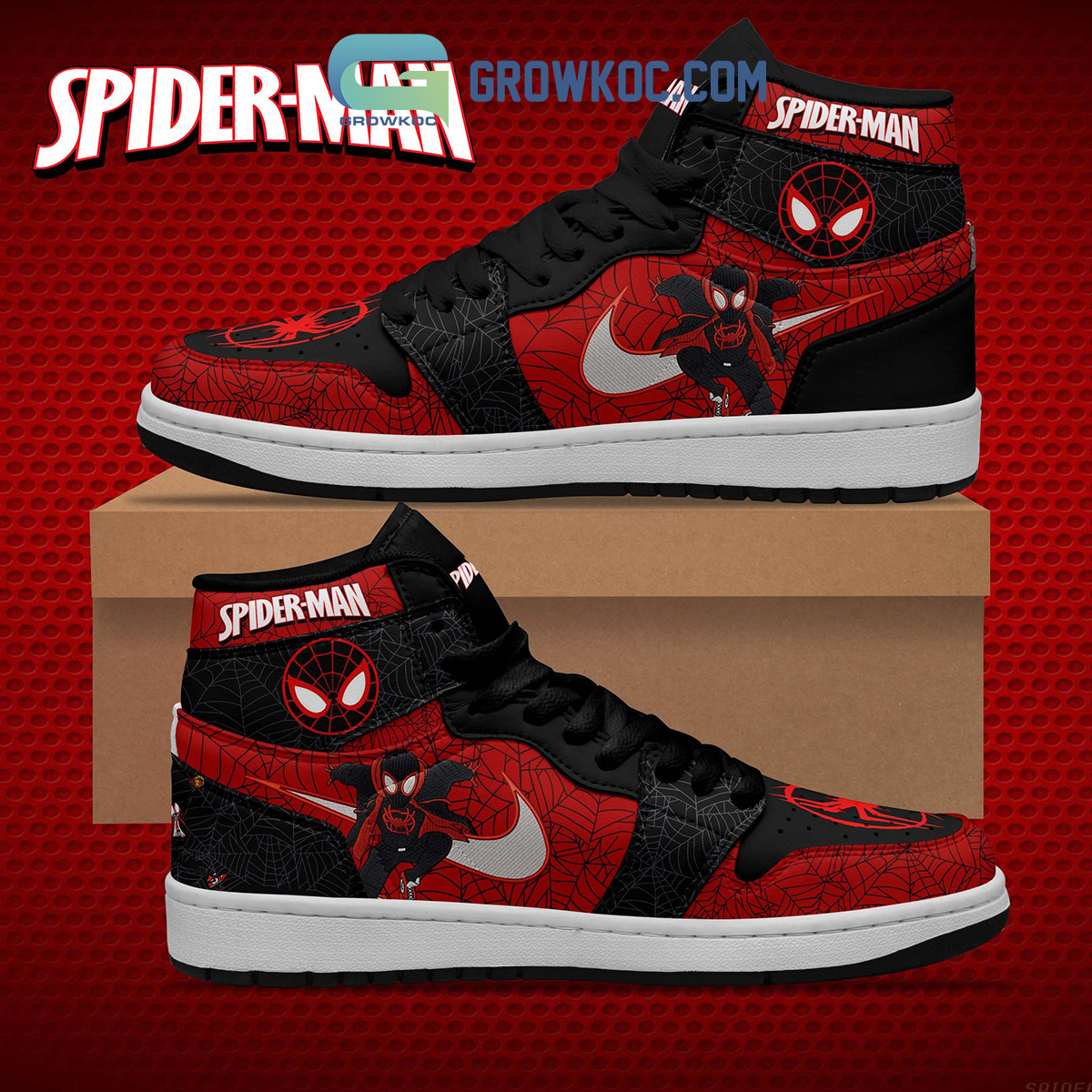 JWFancy Spider man AJ1 High Sneakers Shoes For Men And Women