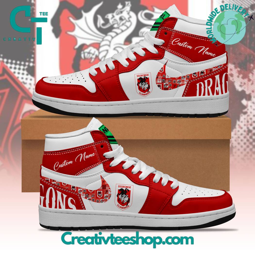 JWFancy St George Illawarra Dragons AJ1 High Sneakers Shoes For Men And Women