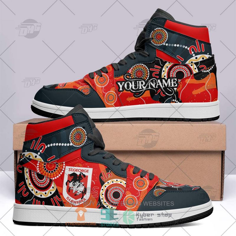 JWFancy St. George Illawarra Dragons NRL AJ1 High Sneakers Shoes For Men And Women