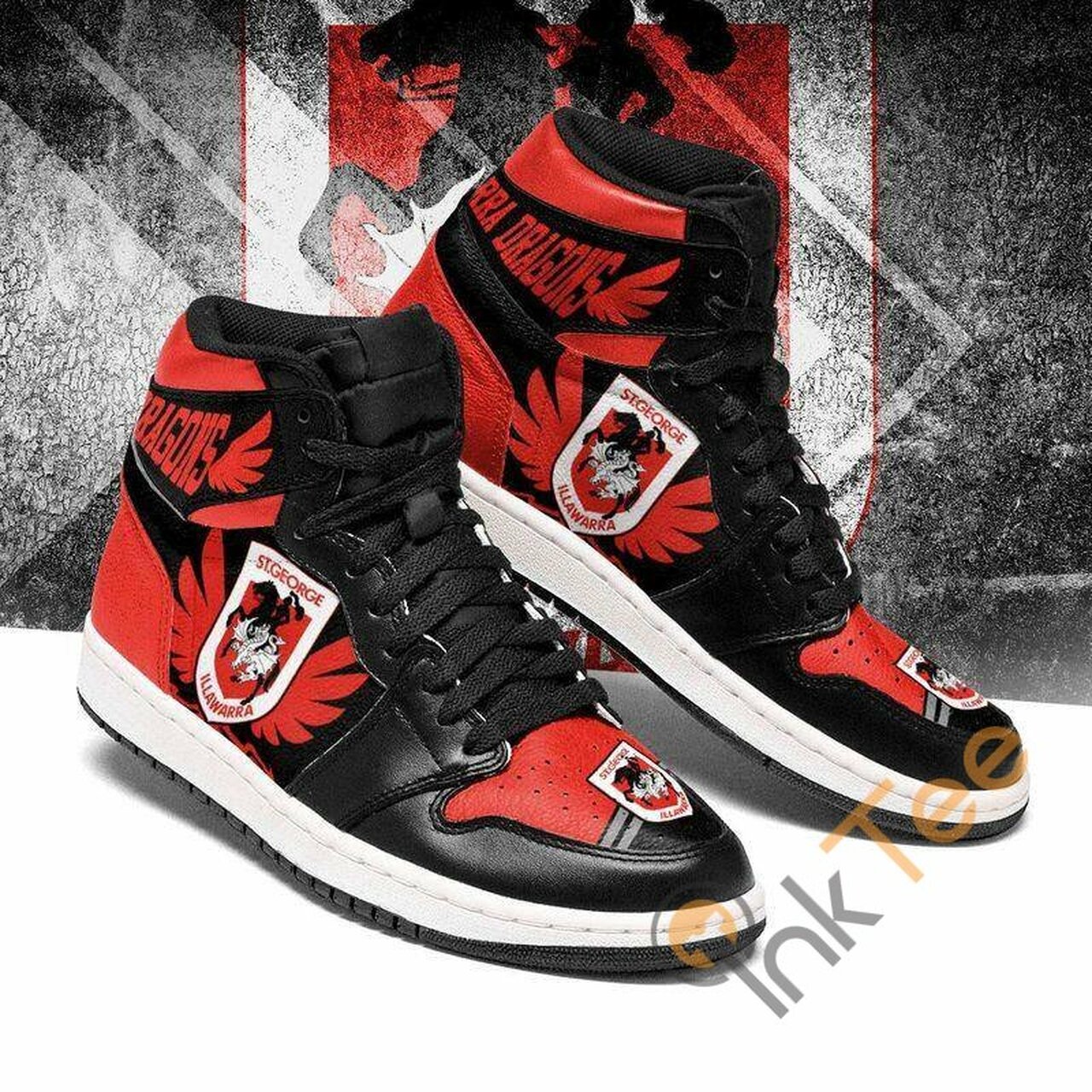 JWFancy St. George Illawarra Dragons NRL AJ1 High Sneakers Shoes For Men And Women