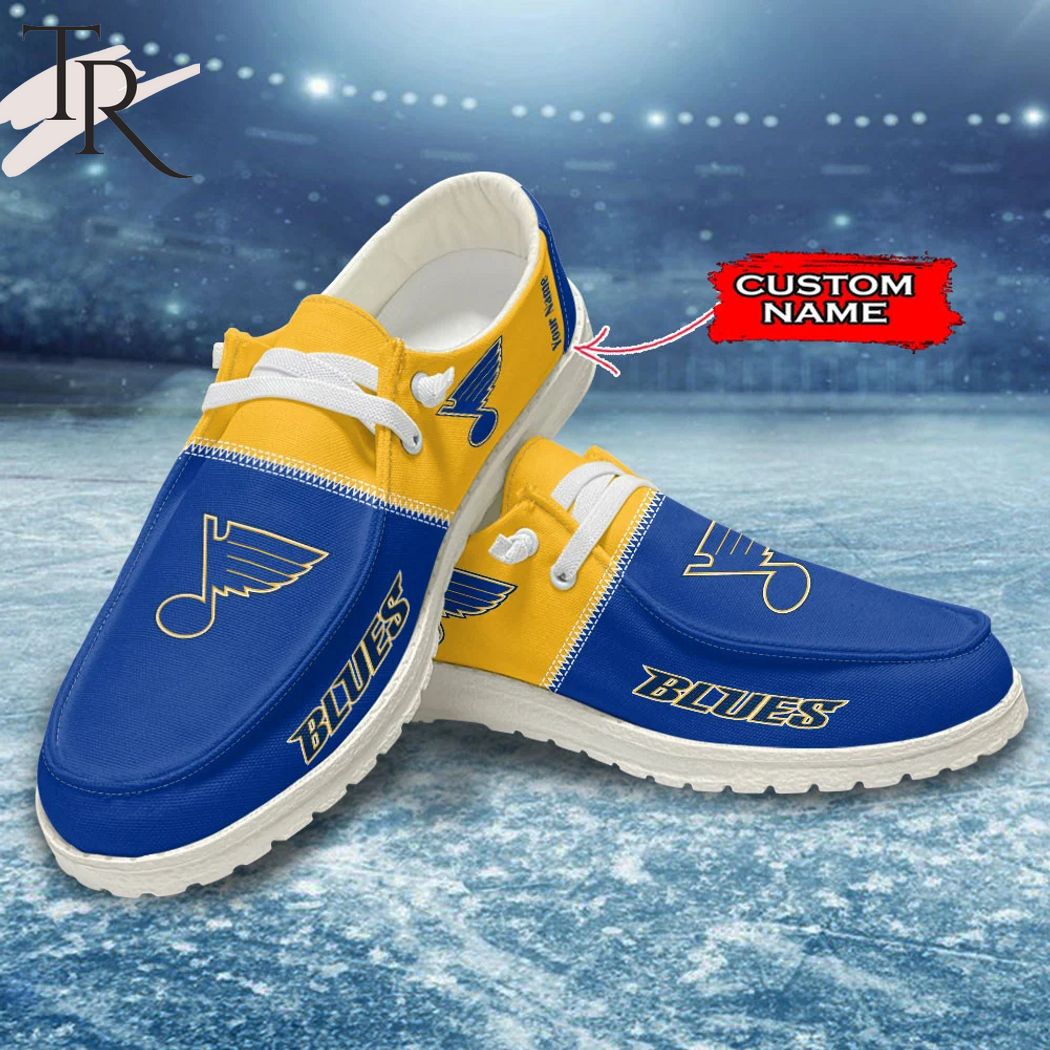 JWFancy St. Louis Blues Hey Dude Shoes Wally Men's Lace Up Loafers Comfortable For Men And Women