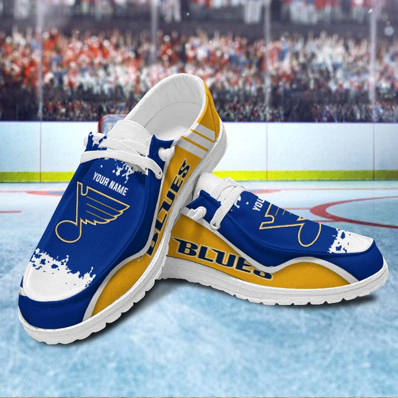 JWFancy St Louis Blues Hey Dude Shoes Wally Men's Lace Up Loafers Comfortable For Men And Women