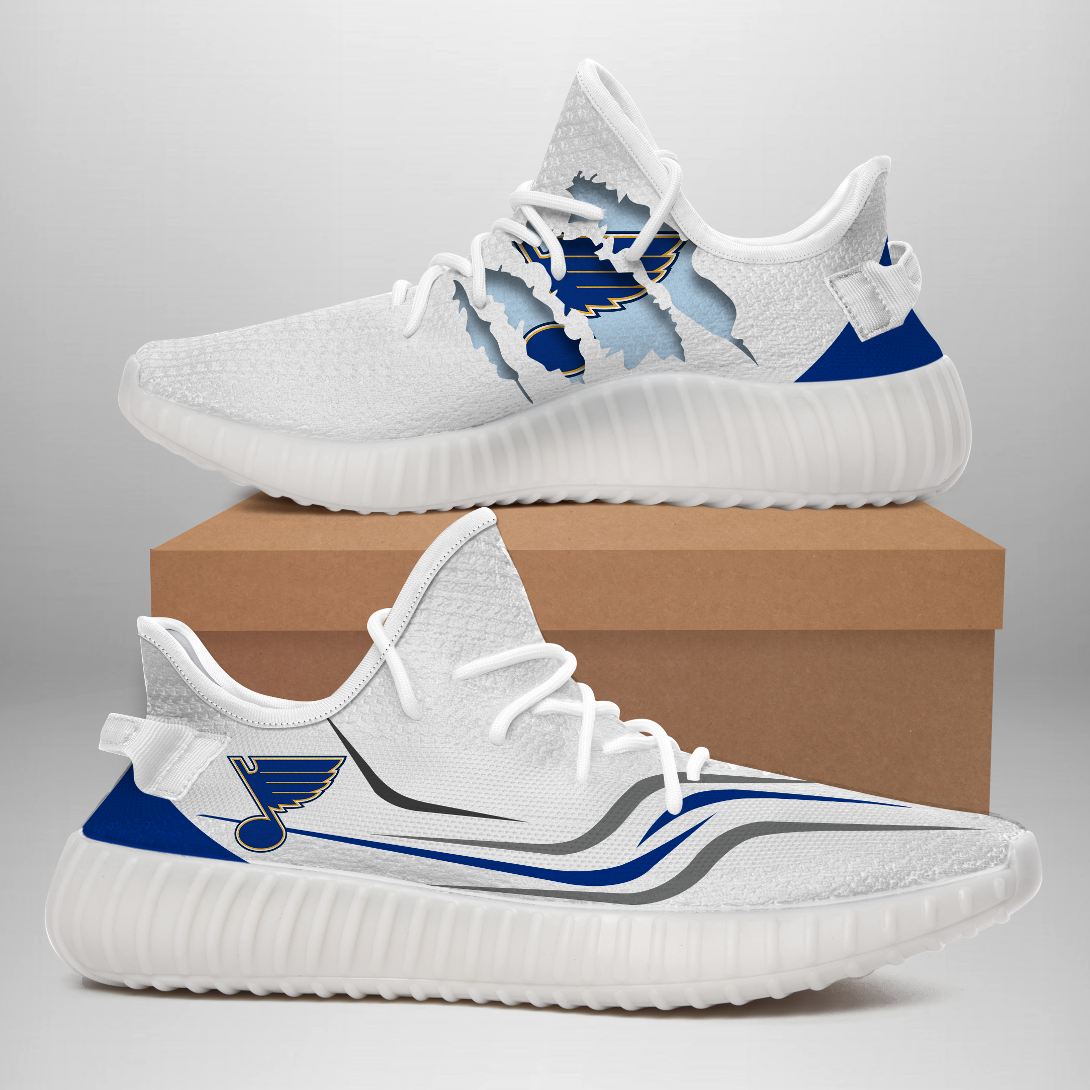 JWFancy St Louis Blues Yeezy Boost Shoes For Men And Women