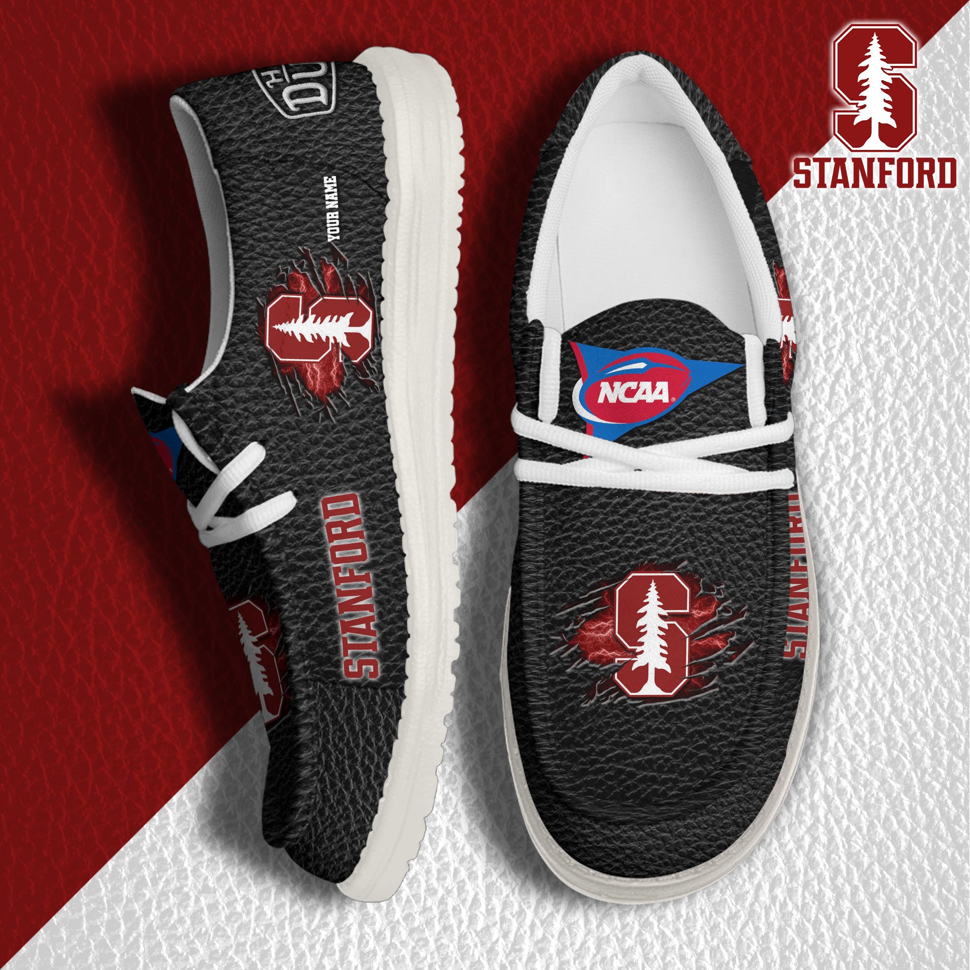JWFancy Stanford Cardinal Hey Dude Shoes Wally Men's Lace Up Loafers Comfortable For Men And Women