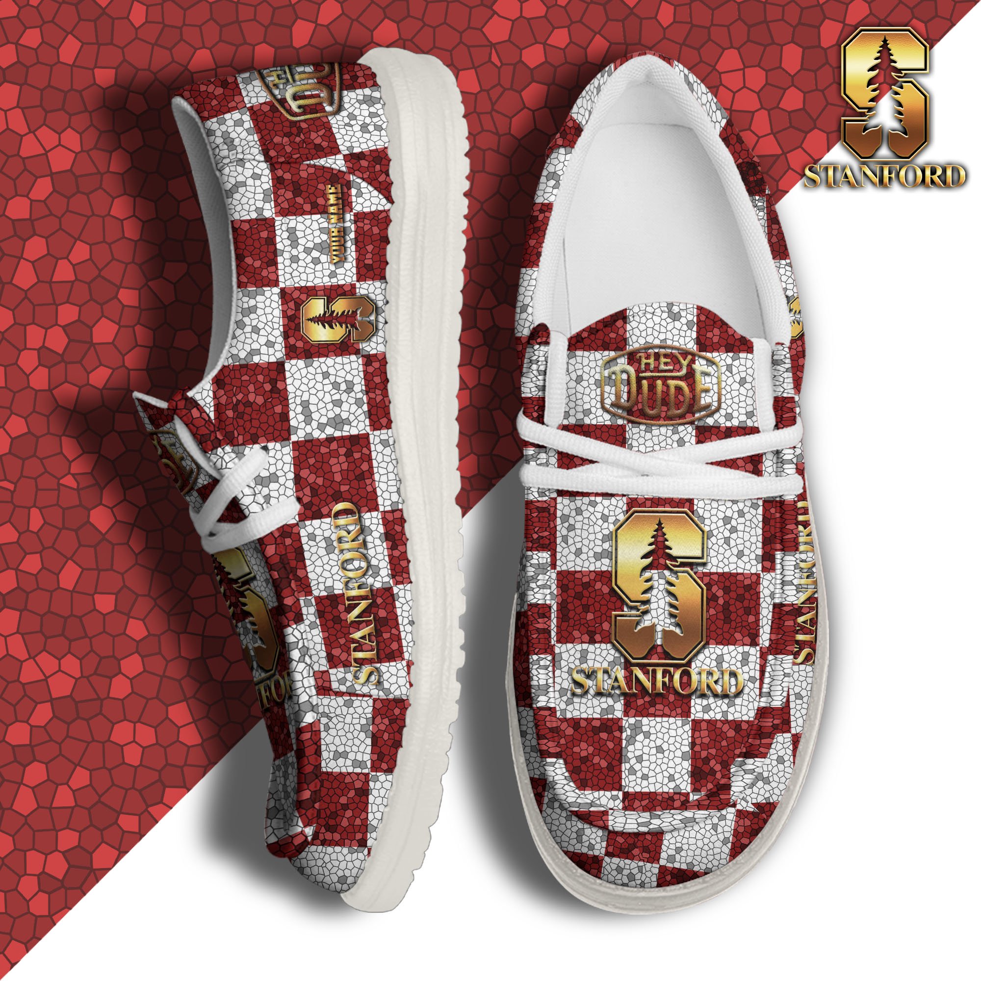 JWFancy Stanford Cardinal Hey Dude Shoes Wally Men's Lace Up Loafers Comfortable For Men And Women
