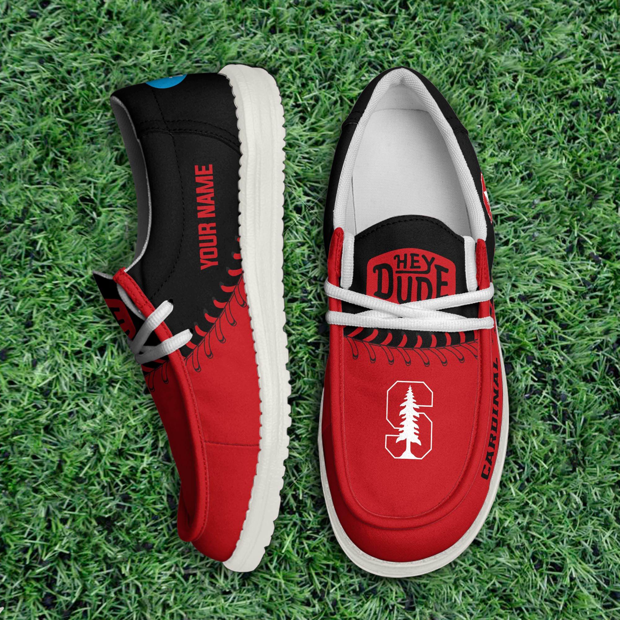 JWFancy Stanford Cardinal Hey Dude Shoes Wally Men's Lace Up Loafers Comfortable For Men And Women