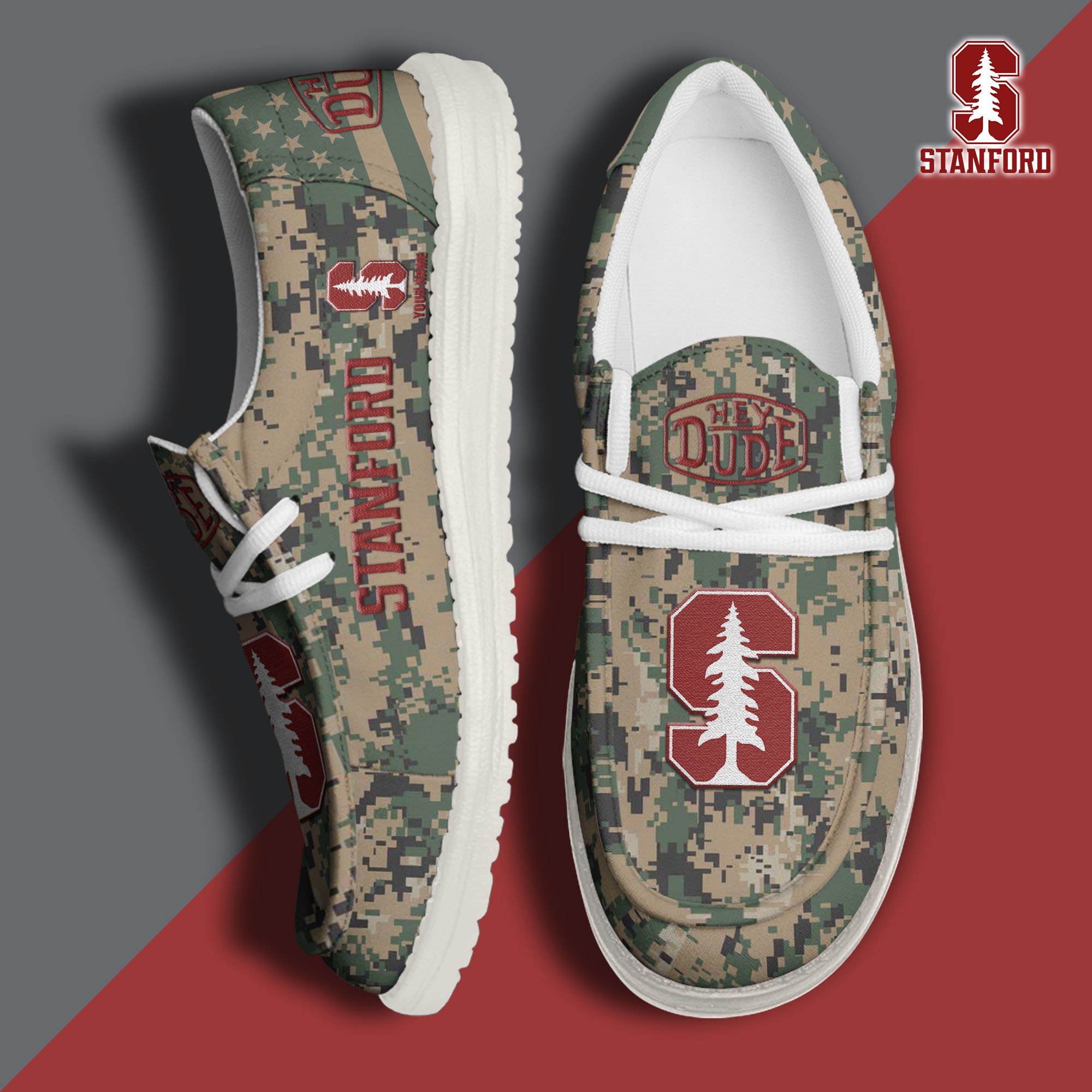 JWFancy Stanford Cardinal Hey Dude Shoes Wally Men's Lace Up Loafers Comfortable For Men And Women